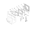 Whirlpool RBD245PRT03 upper oven door parts diagram