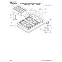 Whirlpool SCS3617RB04 cooktop, burner and grate parts diagram