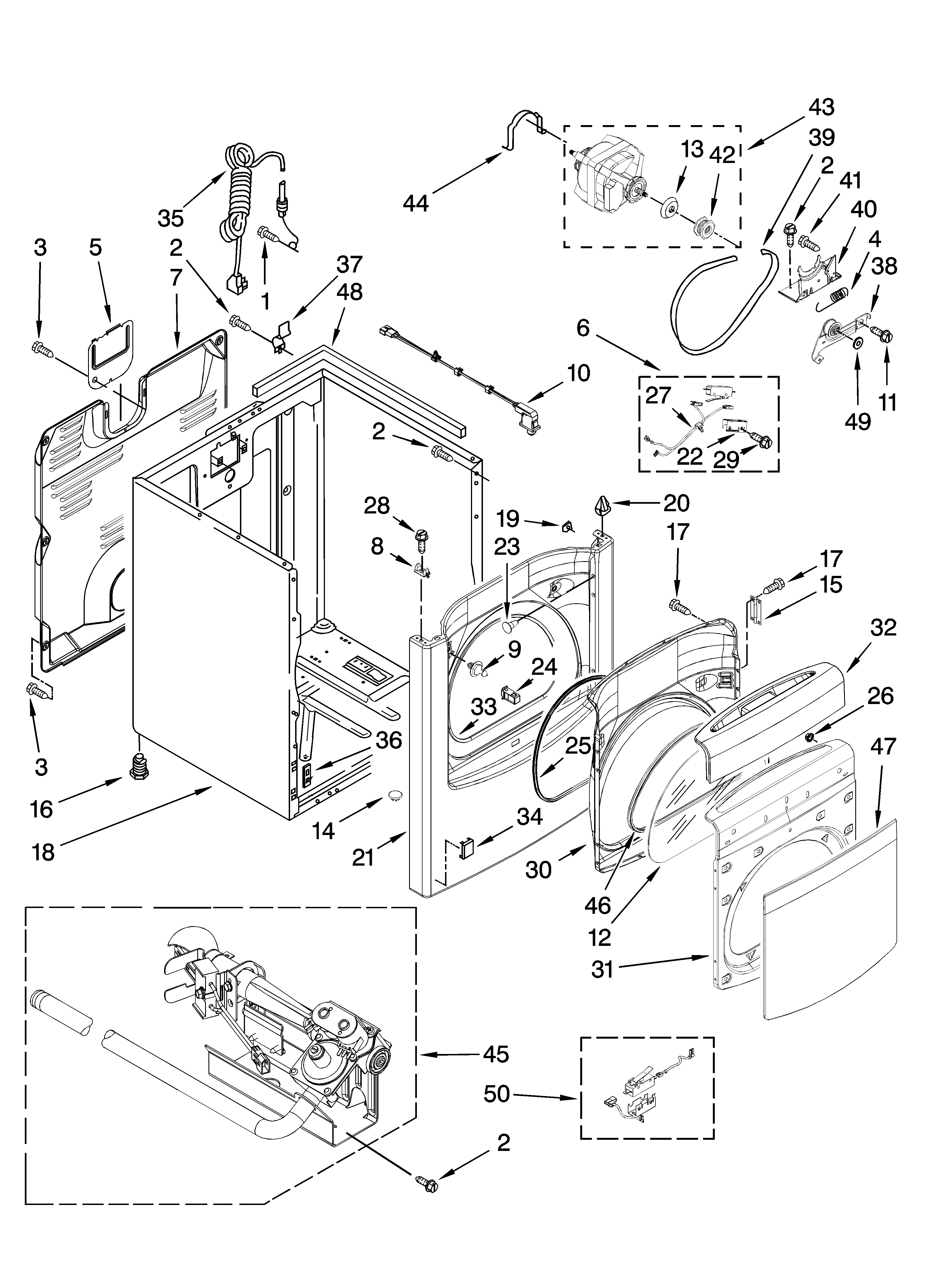 Whirlpool WGD6600VU1 cabinet parts diagram