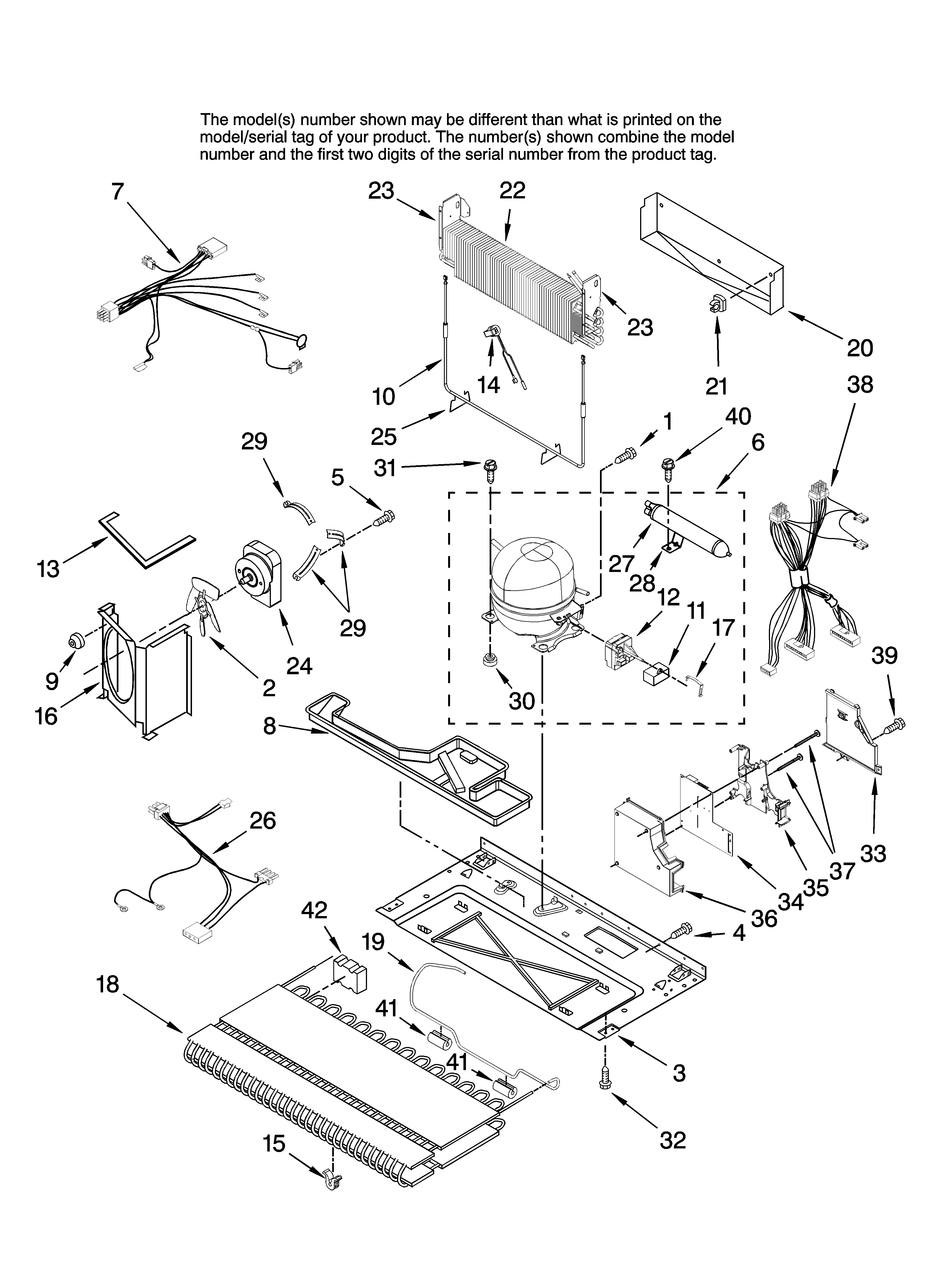 KitchenAid KBFS20EVWH00 unit parts diagram
