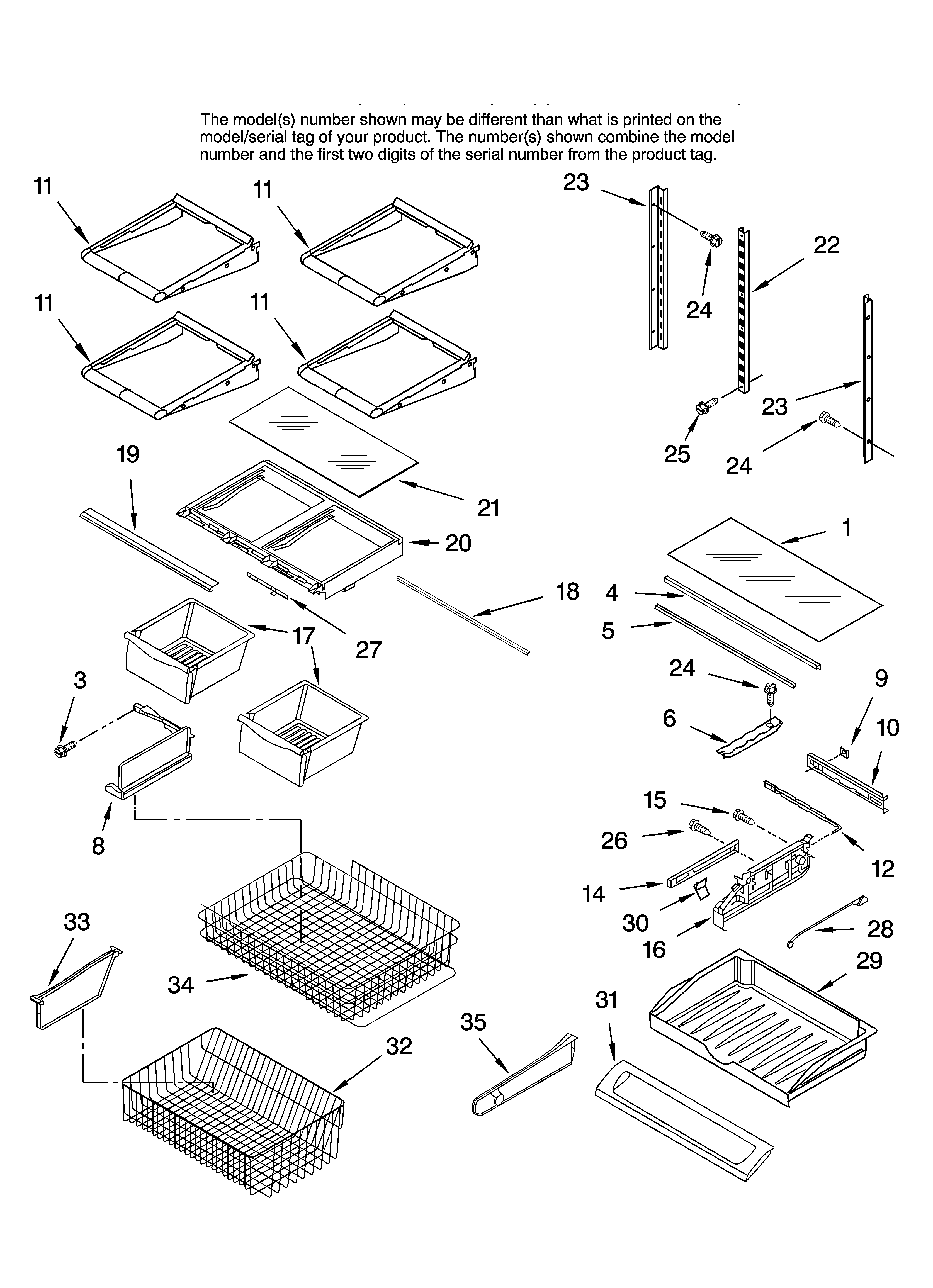 KitchenAid KBFS20EVWH00 shelf parts diagram