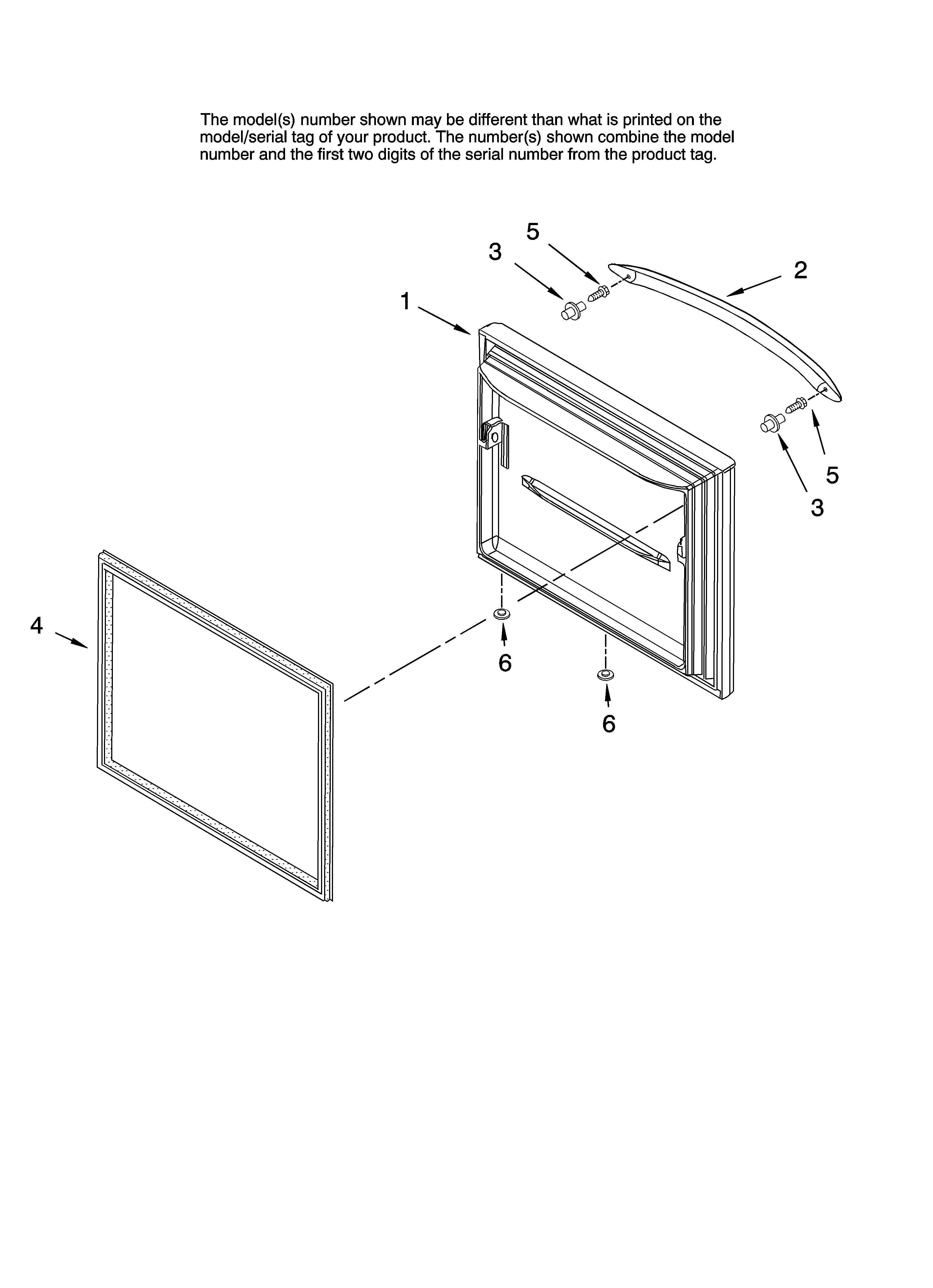 KitchenAid KBFS20EVWH00 freezer door parts diagram