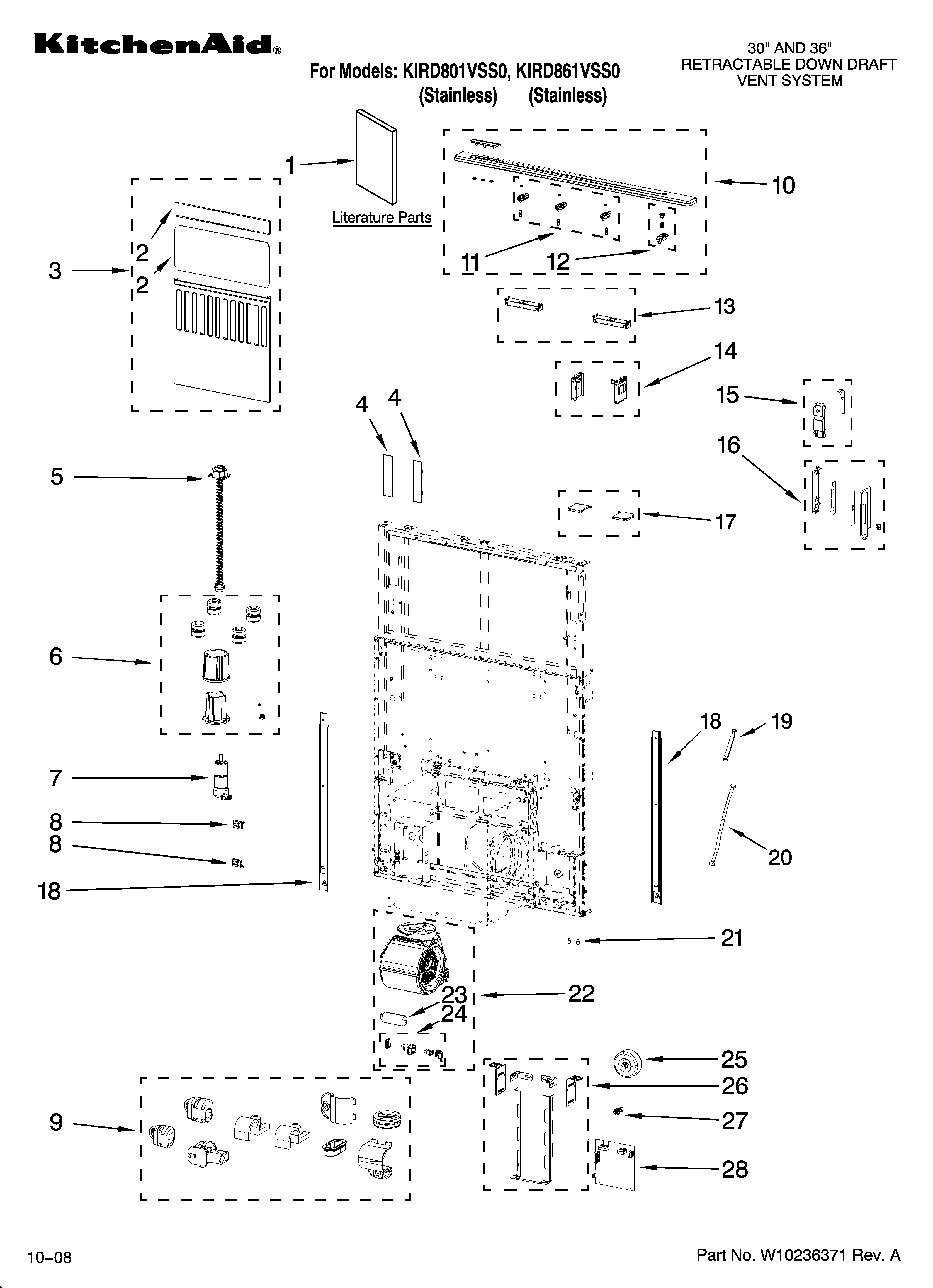 KitchenAid KIRD861VSS0 ventilation parts diagram