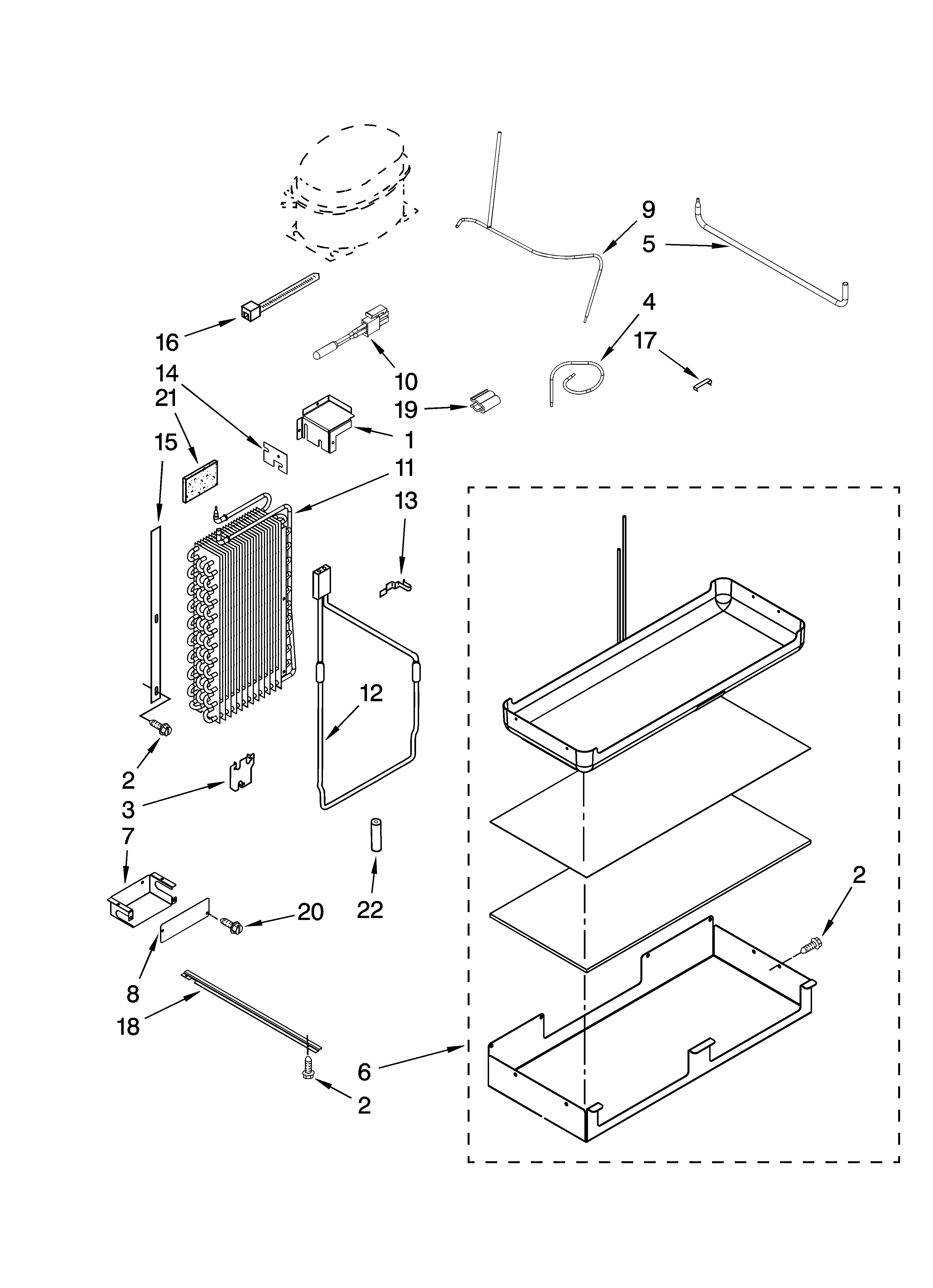 KitchenAid KSSO36QTB03 lower unit and tube parts diagram