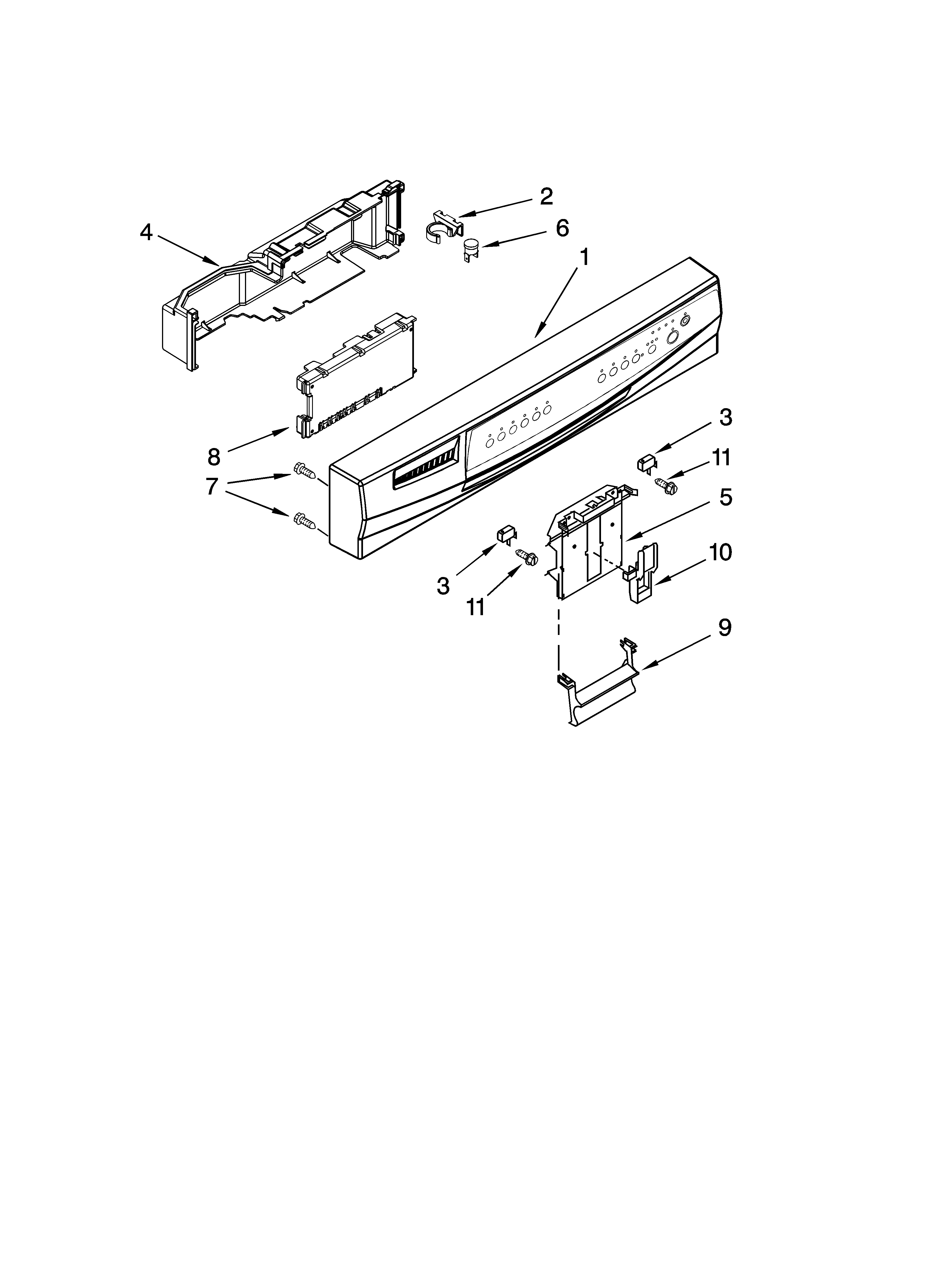 Whirlpool 7GU2300XTVQ0 control panel parts diagram
