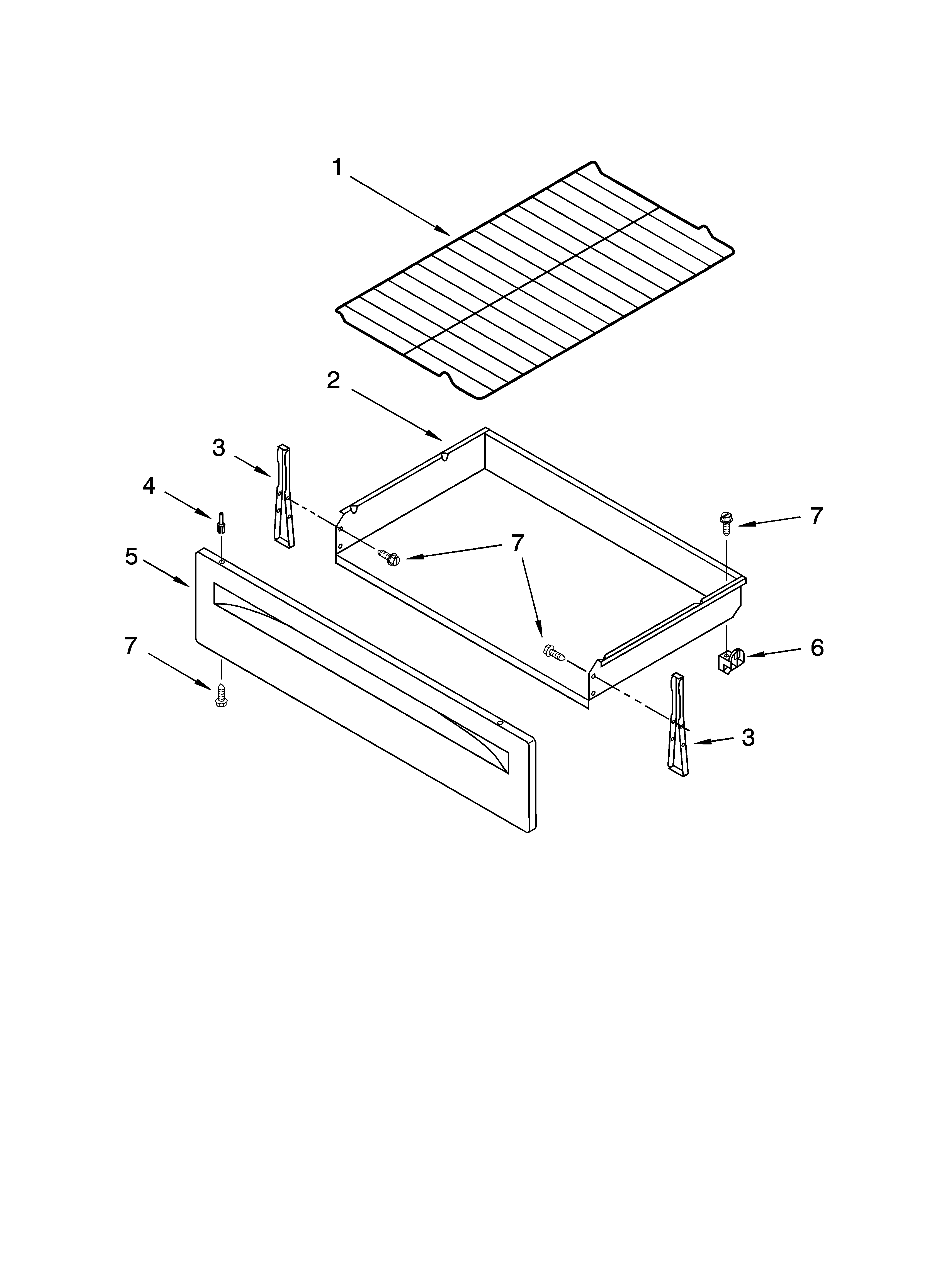 Estate TEP315VT0 drawer & broiler parts diagram