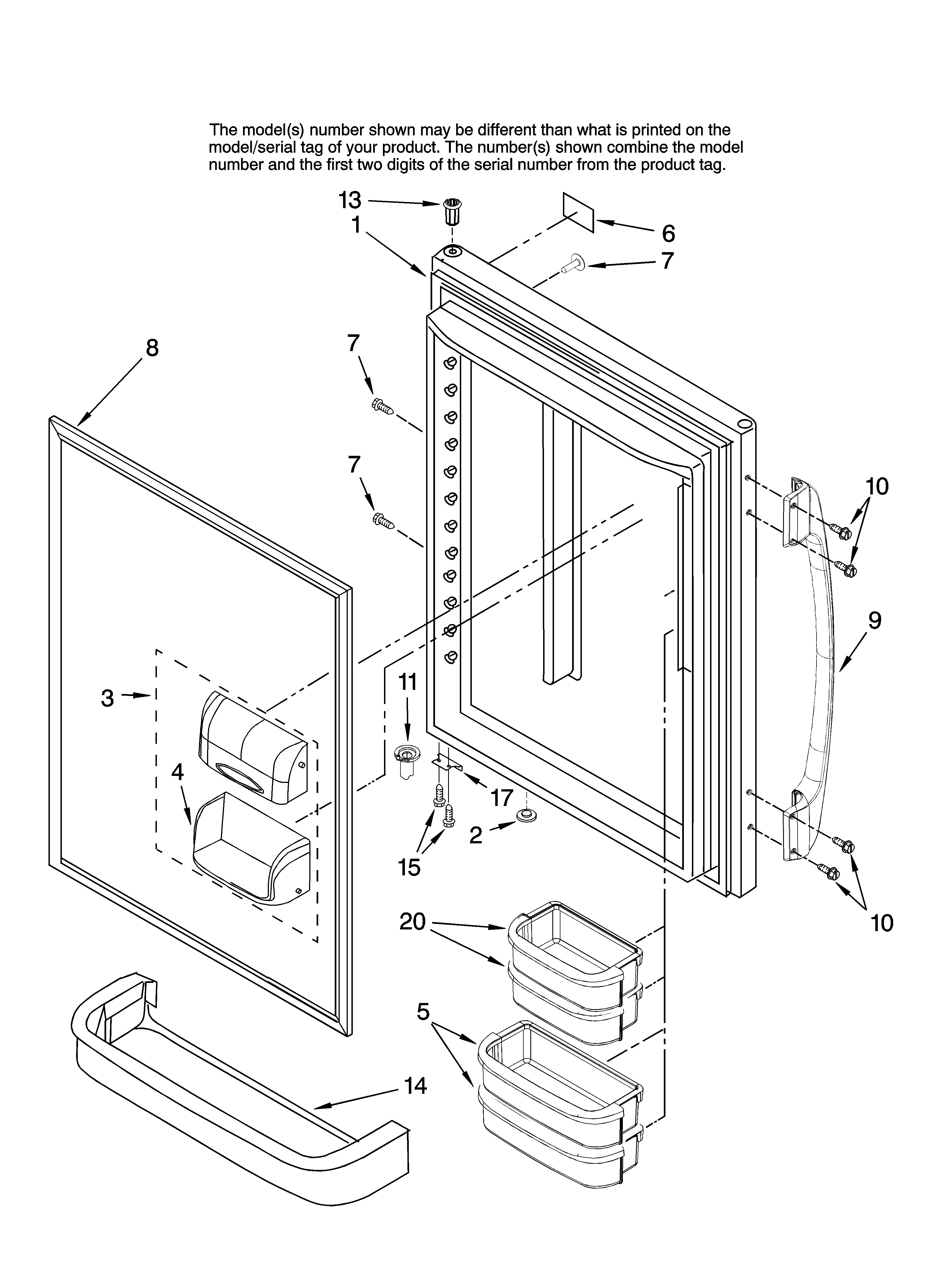 Amana ABB1922FED10 refrigerator door parts diagram