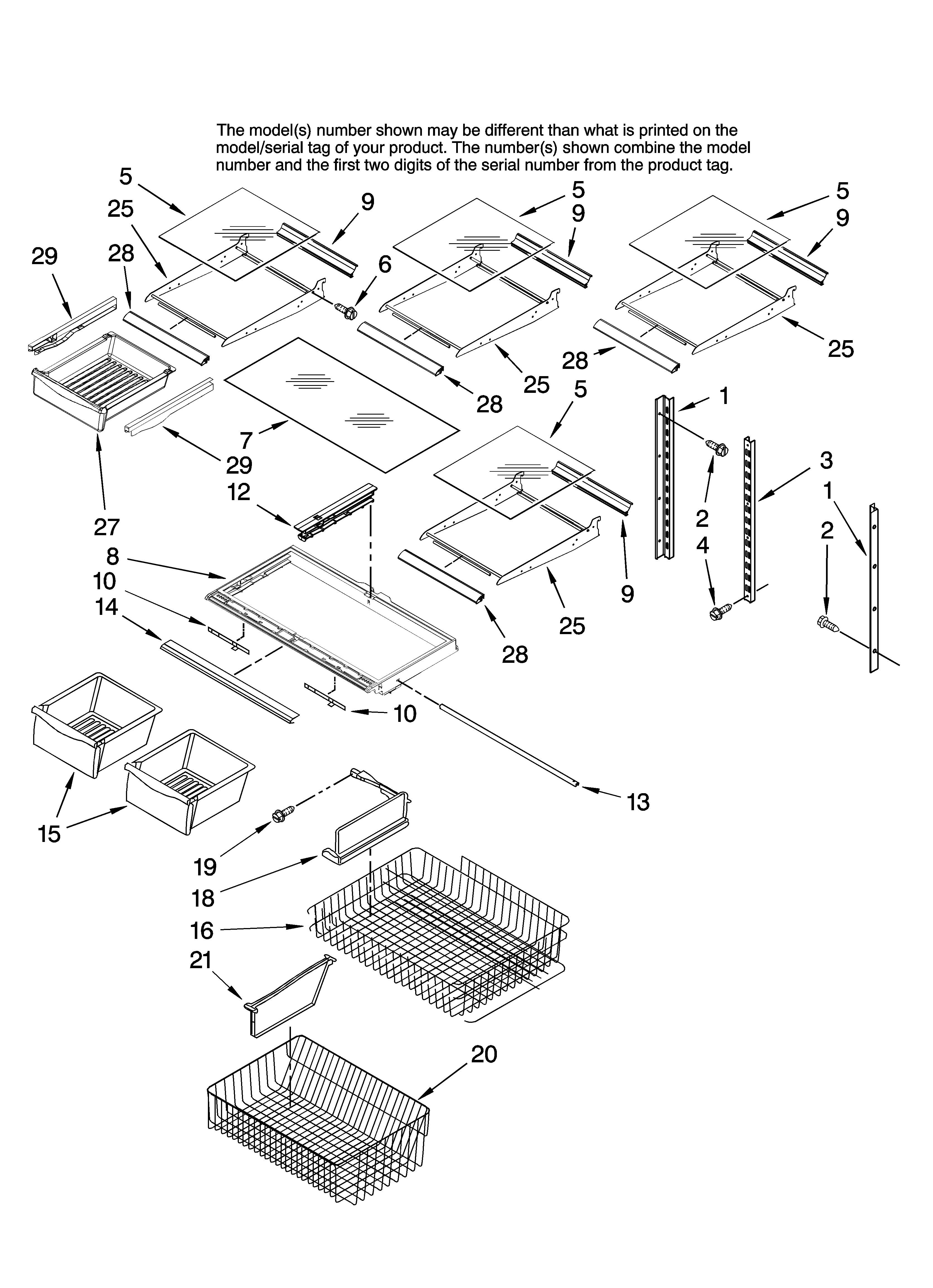 Amana ABB1922FED10 shelf parts diagram