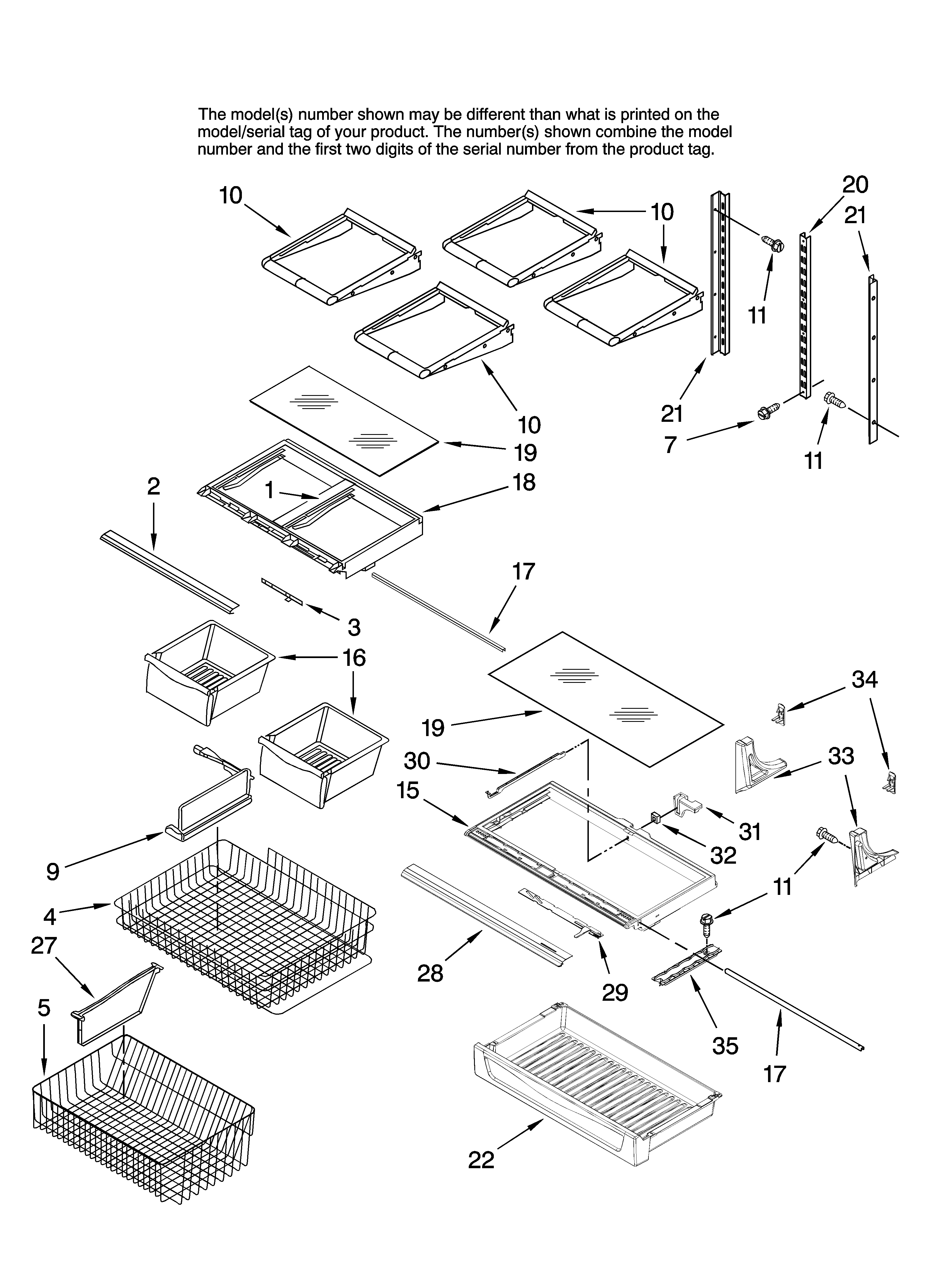 Amana ABB2227VEW10 shelf parts diagram