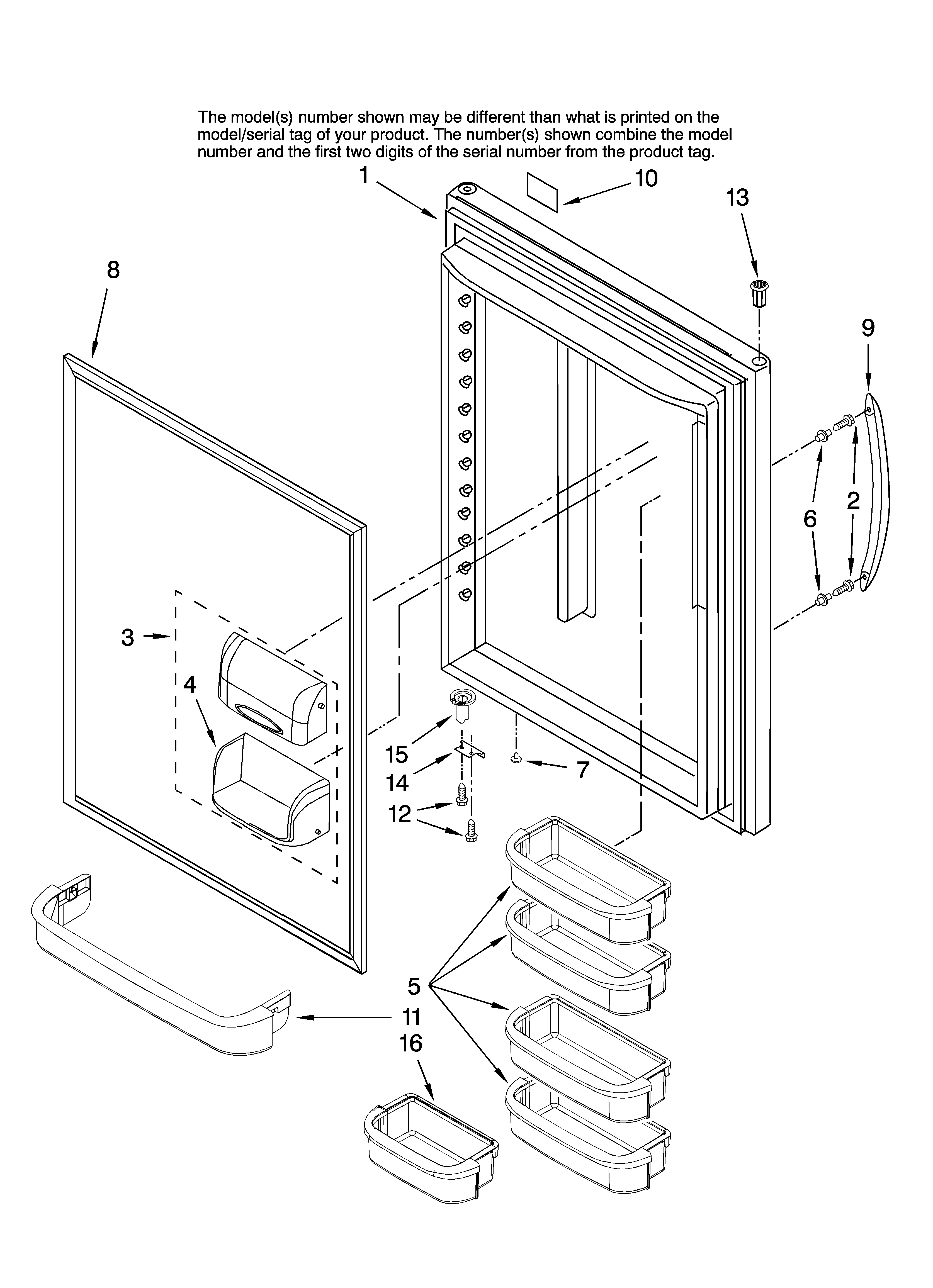 Amana ABR2227VES10 refrigerator door parts diagram