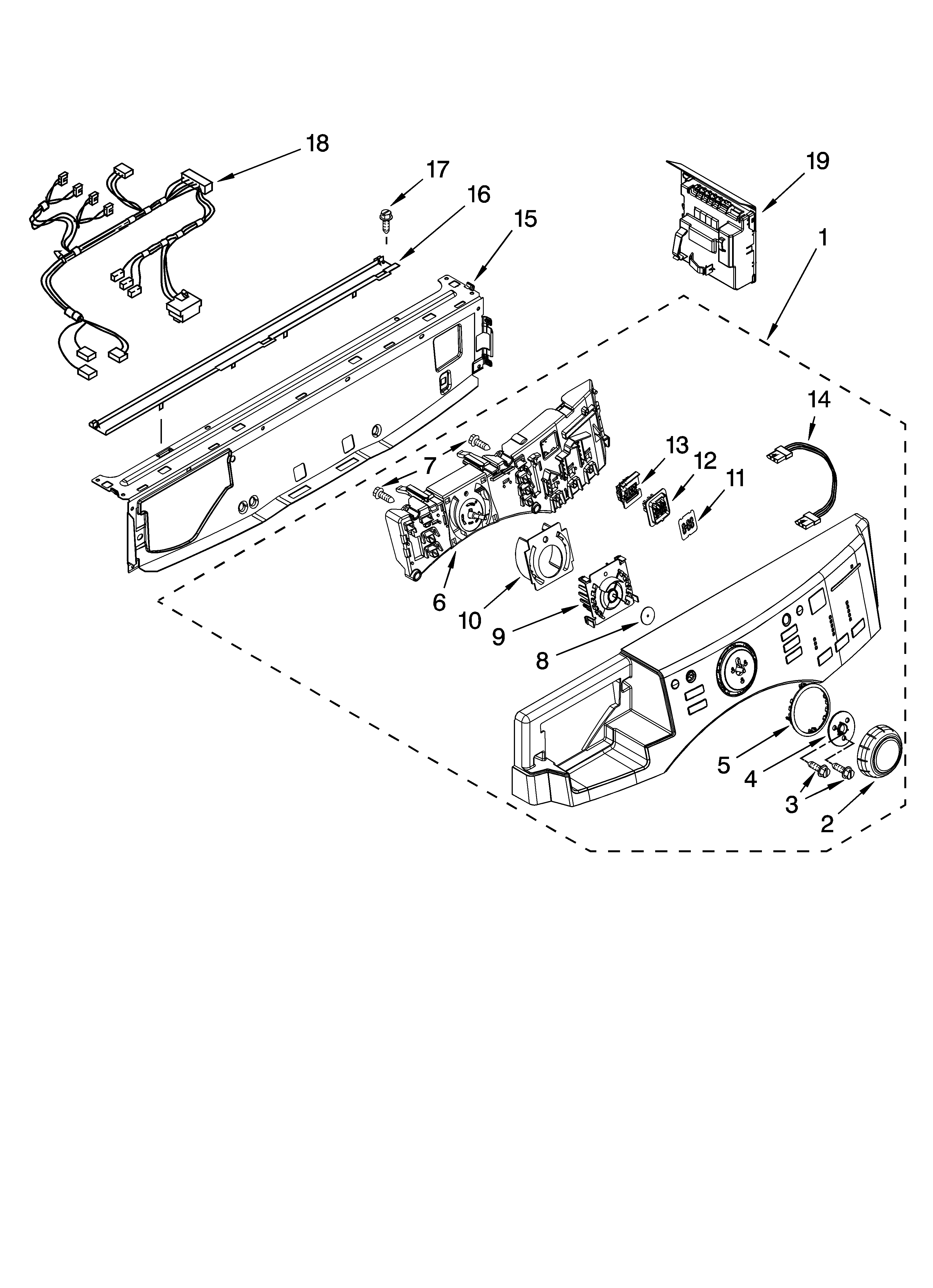 Maytag MHWE300VF00 control panel parts diagram