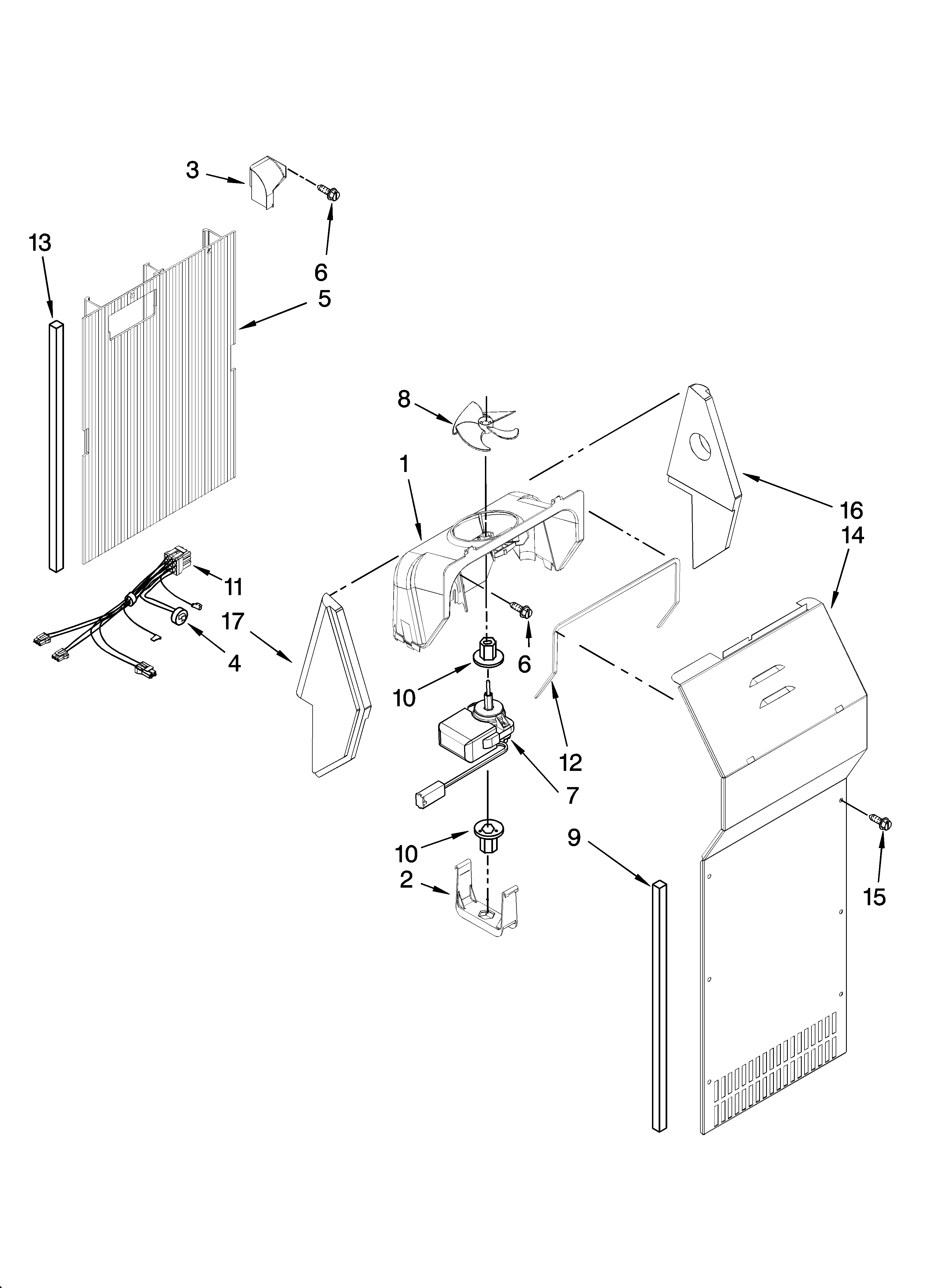 Whirlpool 5ED2FHKXVQ00 air flow parts diagram