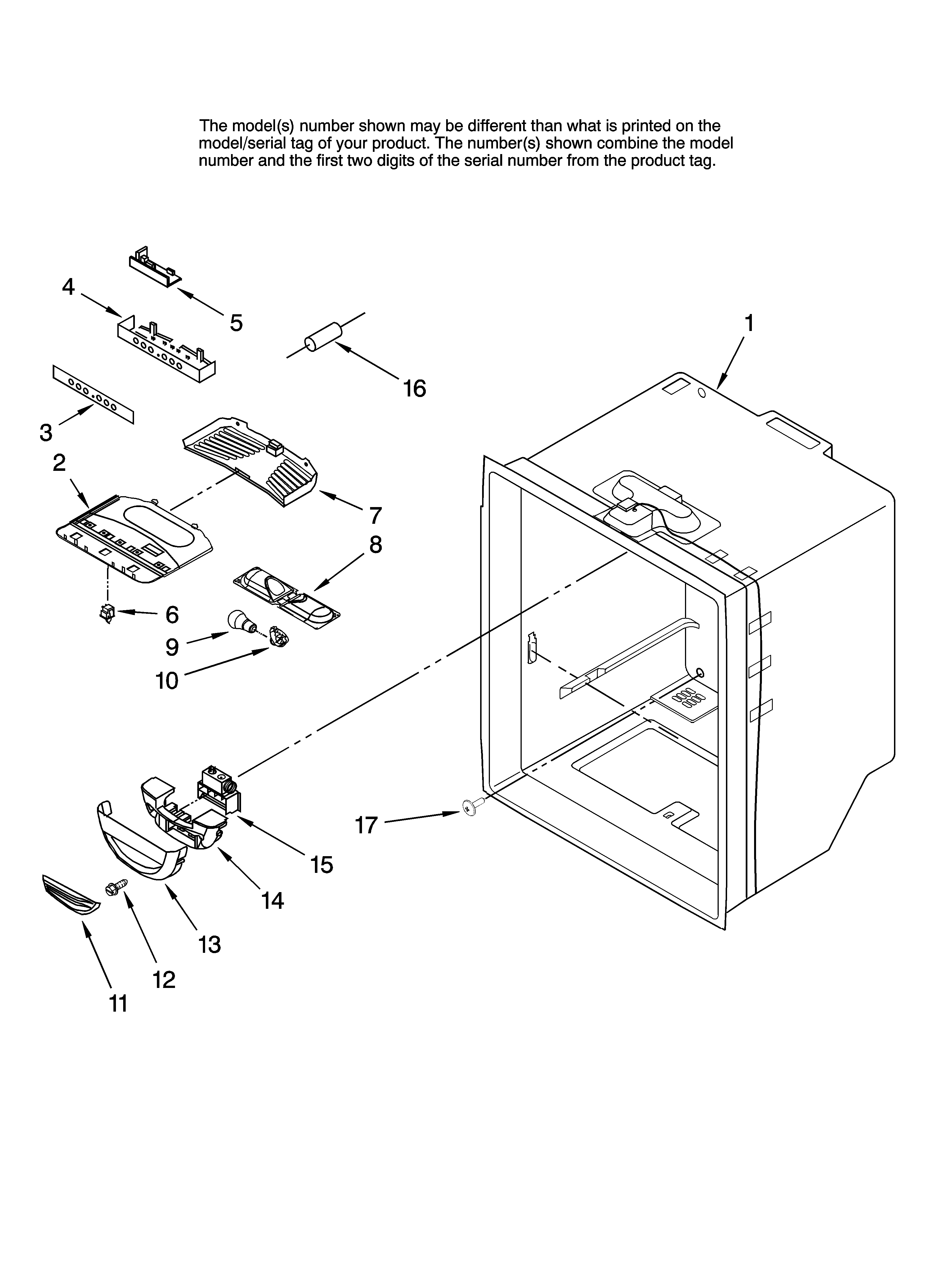 Whirlpool GB9SHDXVS00 refrigerator liner parts diagram