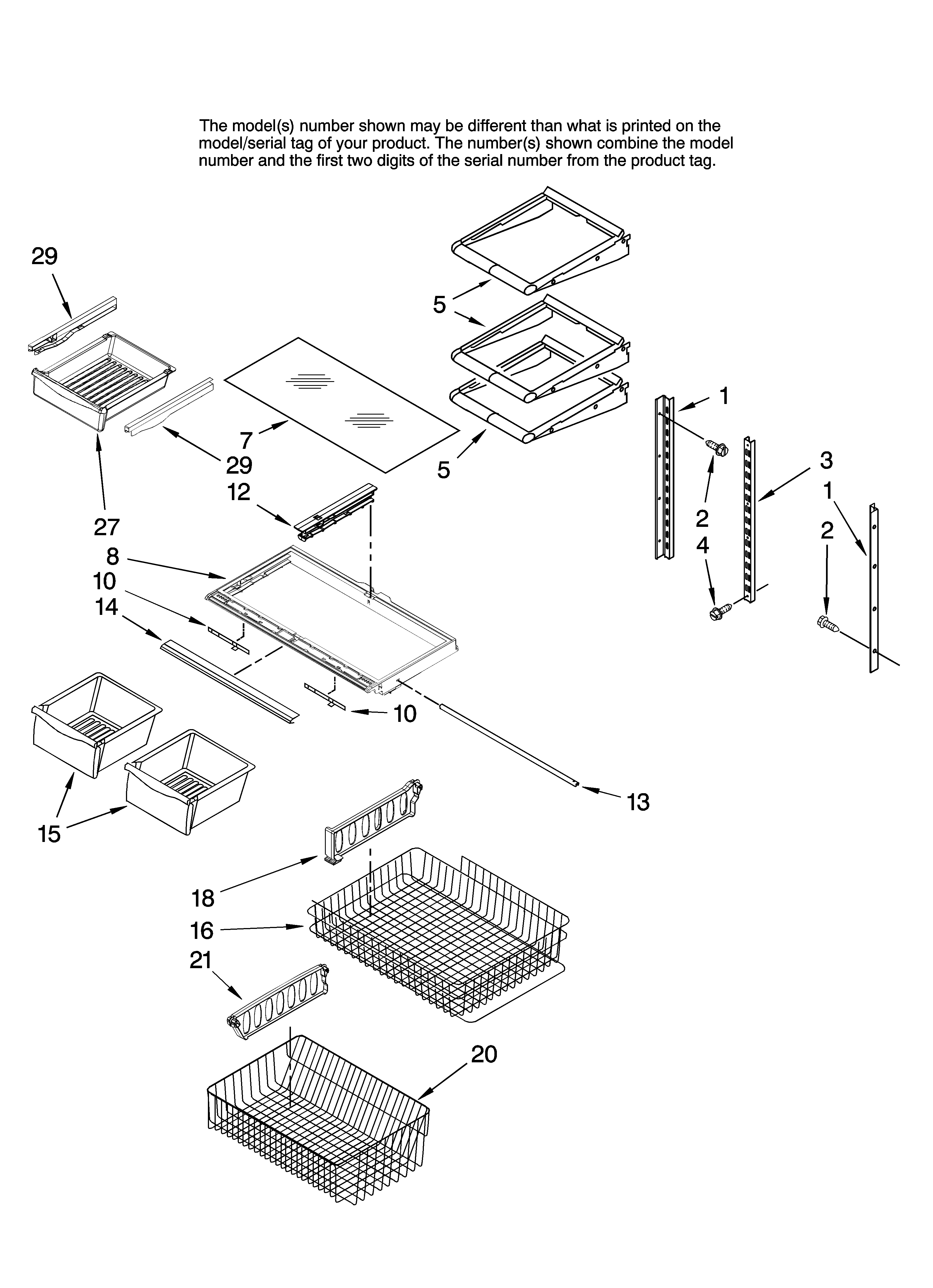 Whirlpool GB9SHDXVS00 shelf parts diagram
