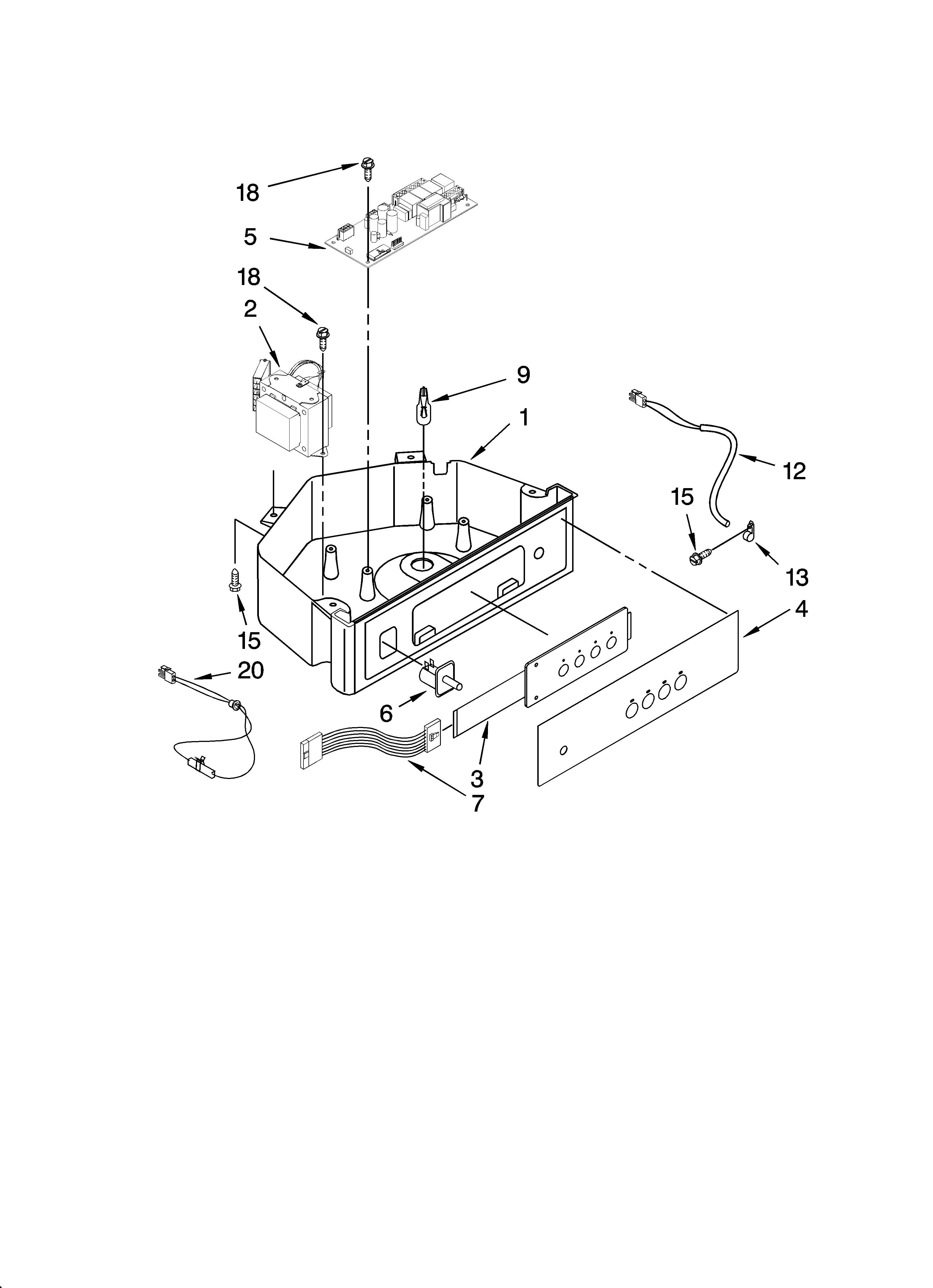 Whirlpool GI15NFLTS2 control panel parts diagram