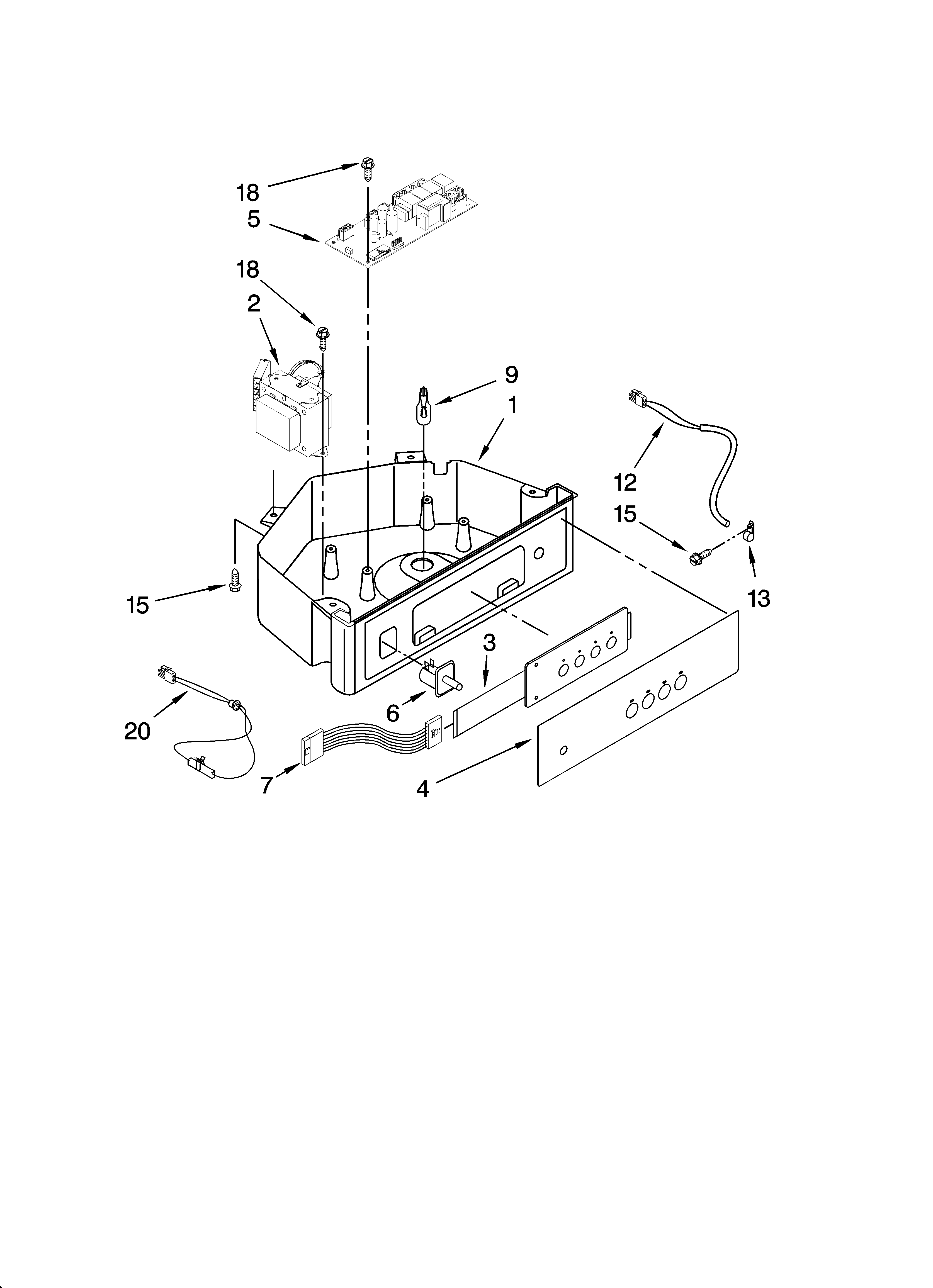 Whirlpool GI15NFRTS2 control panel parts diagram