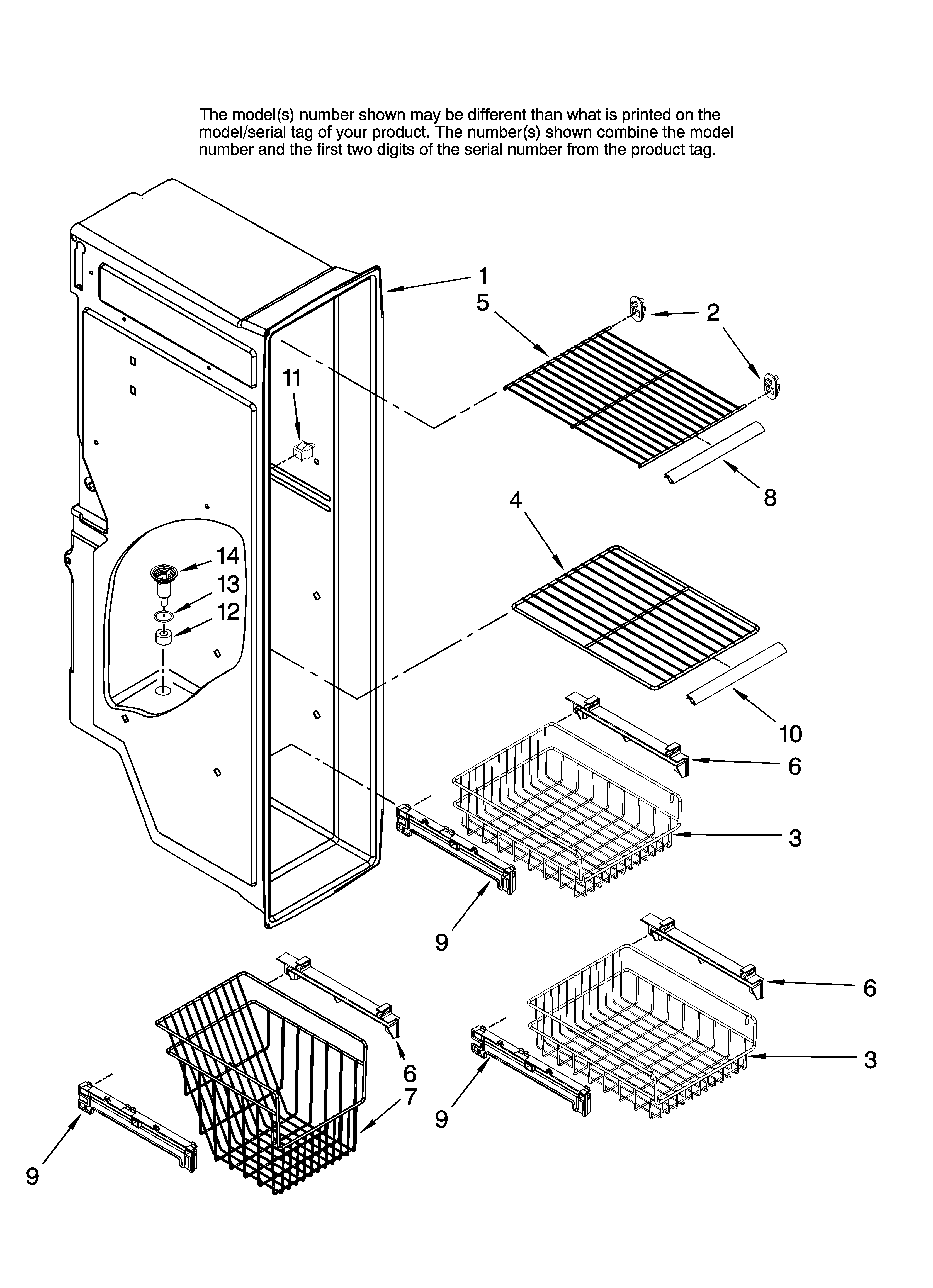 Maytag GZ2626GEKB13 freezer liner parts diagram