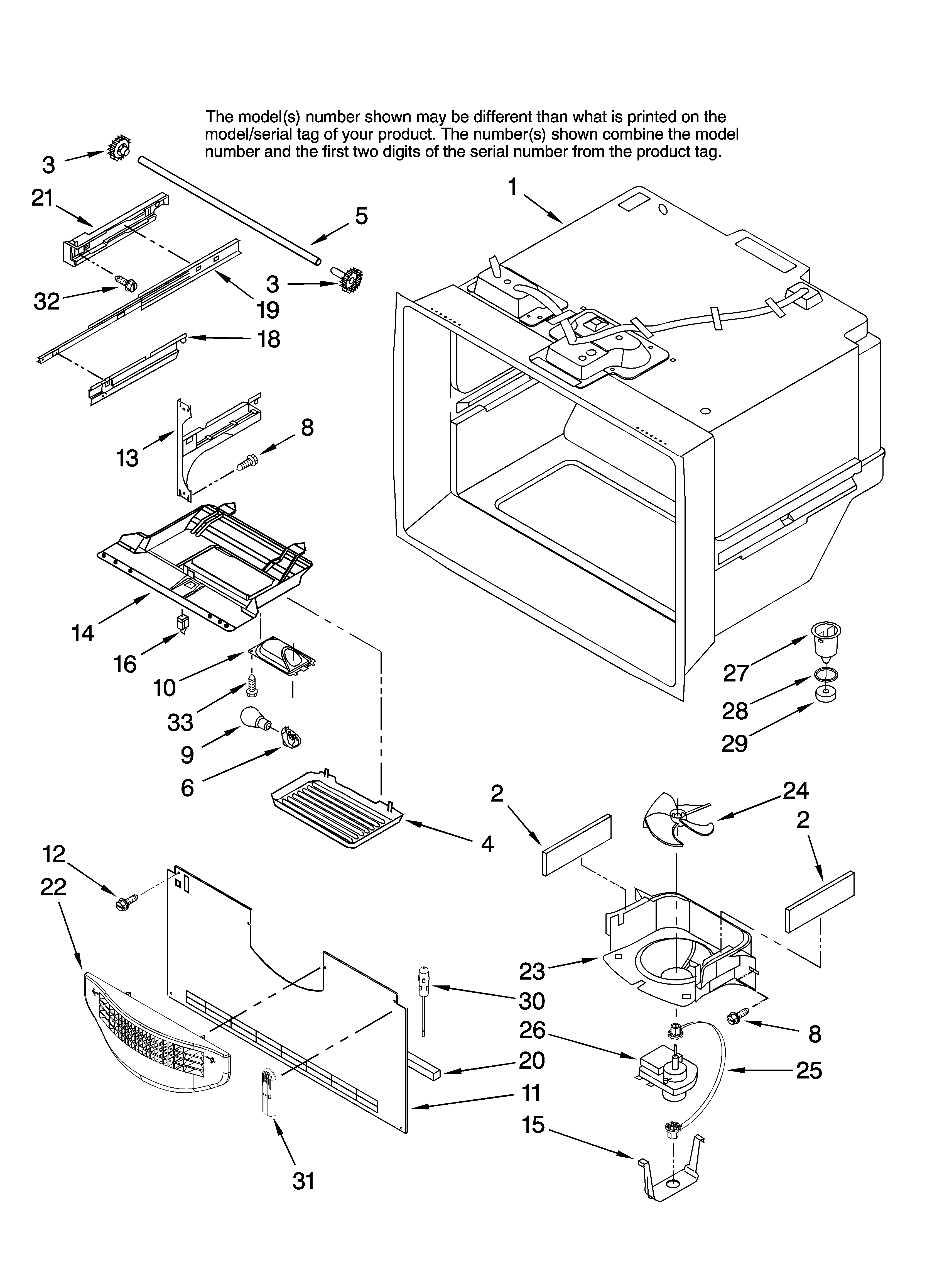 KitchenAid KBLS20EVMS00 freezer liner parts diagram
