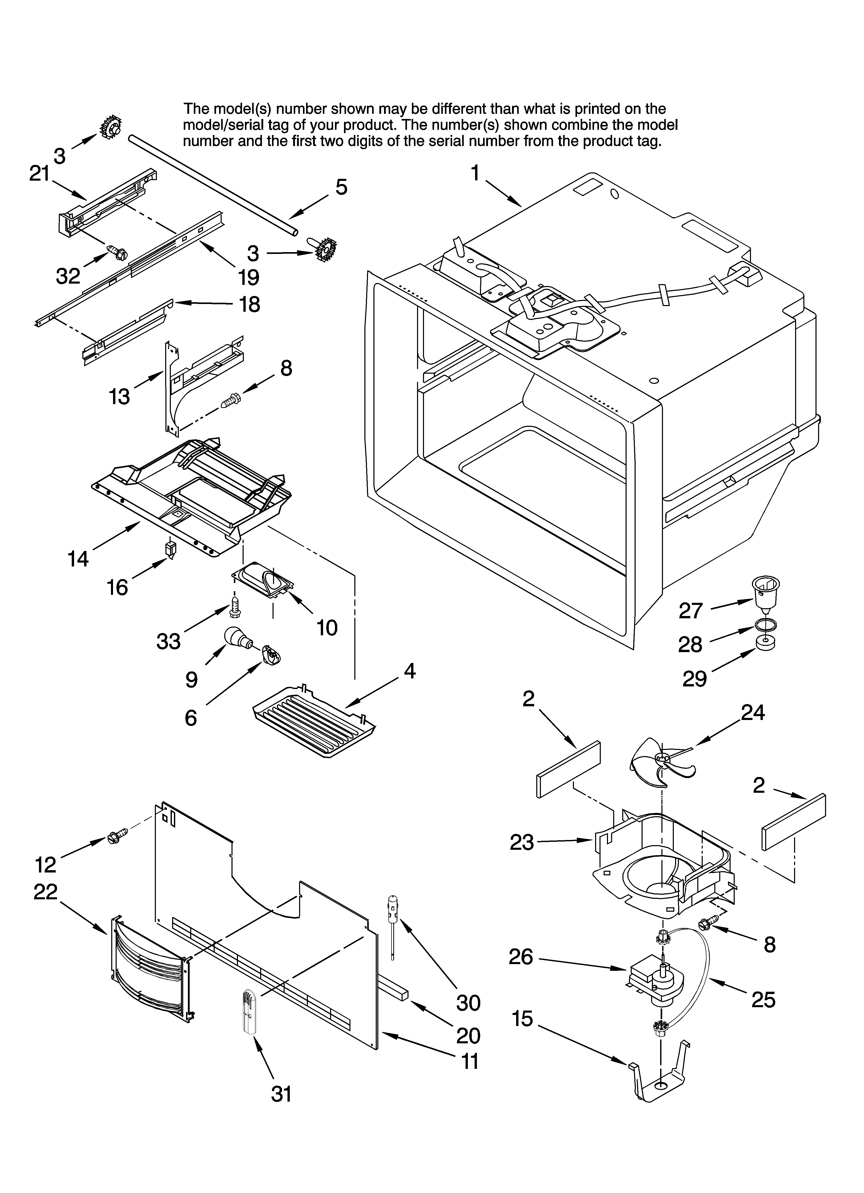 KitchenAid KBLS22KVSS00 freezer liner parts diagram