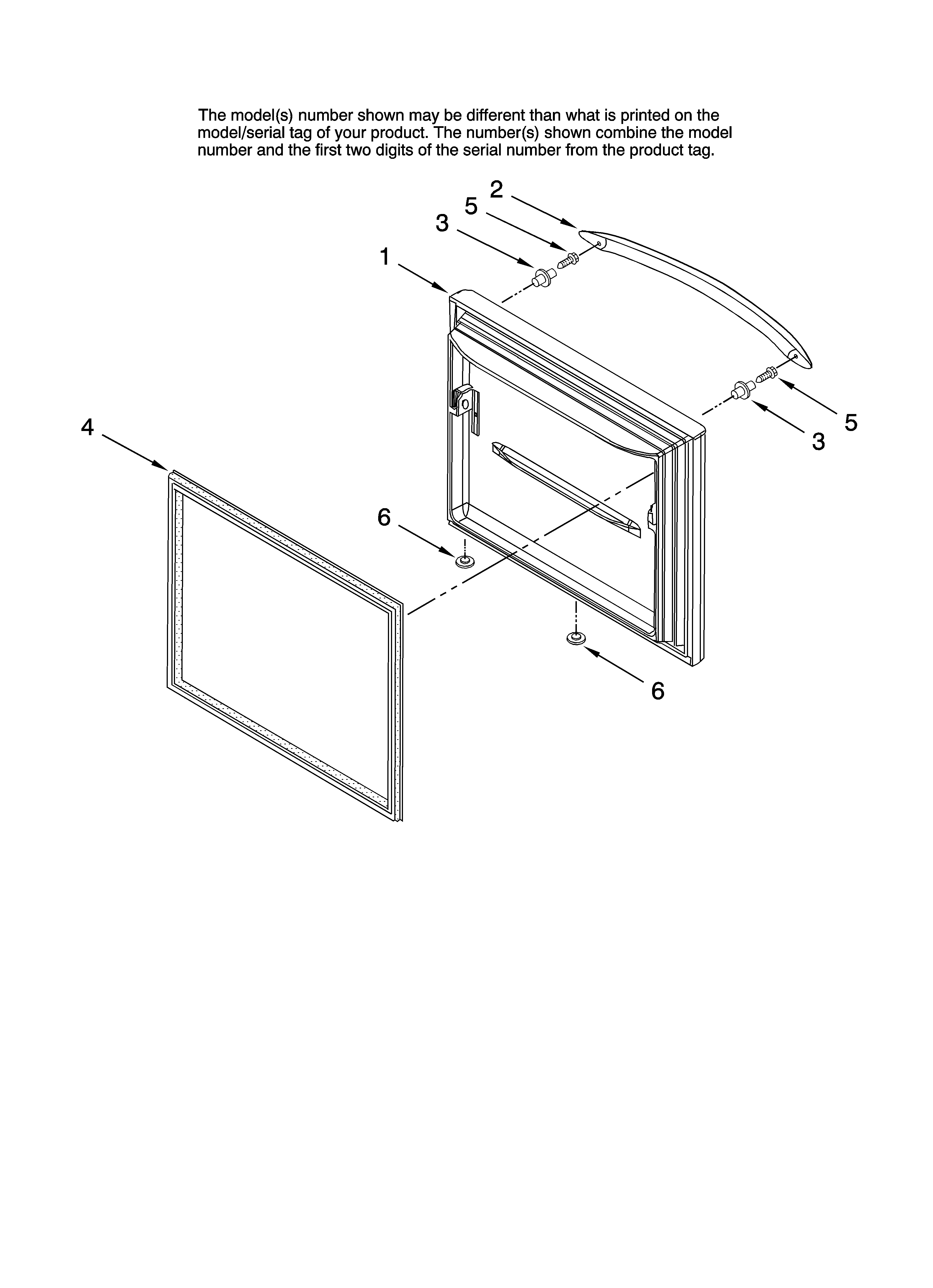 KitchenAid KBRS20EVBL00 freezer door parts diagram