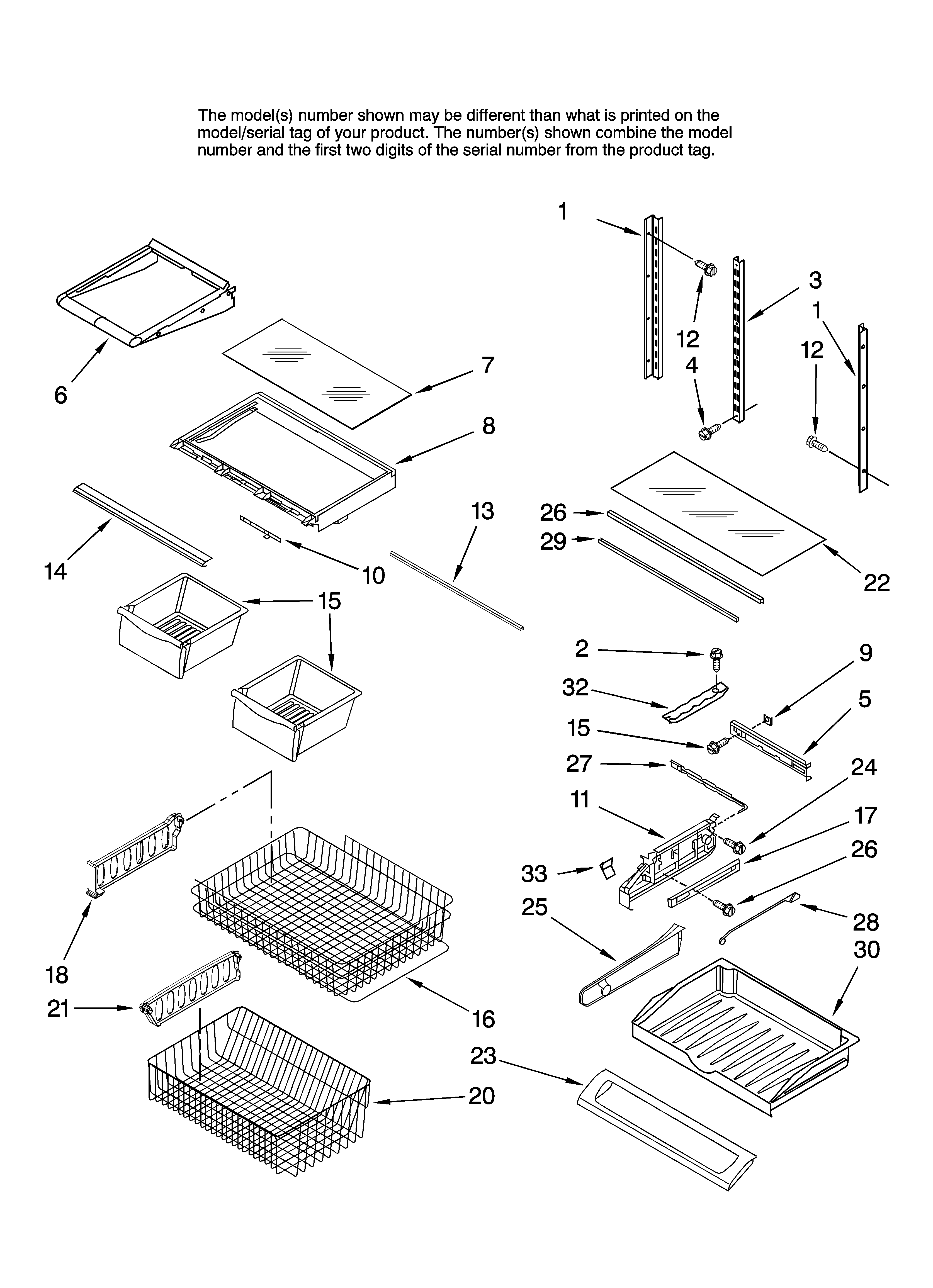 KitchenAid KBRS20EVBL00 shelf parts diagram