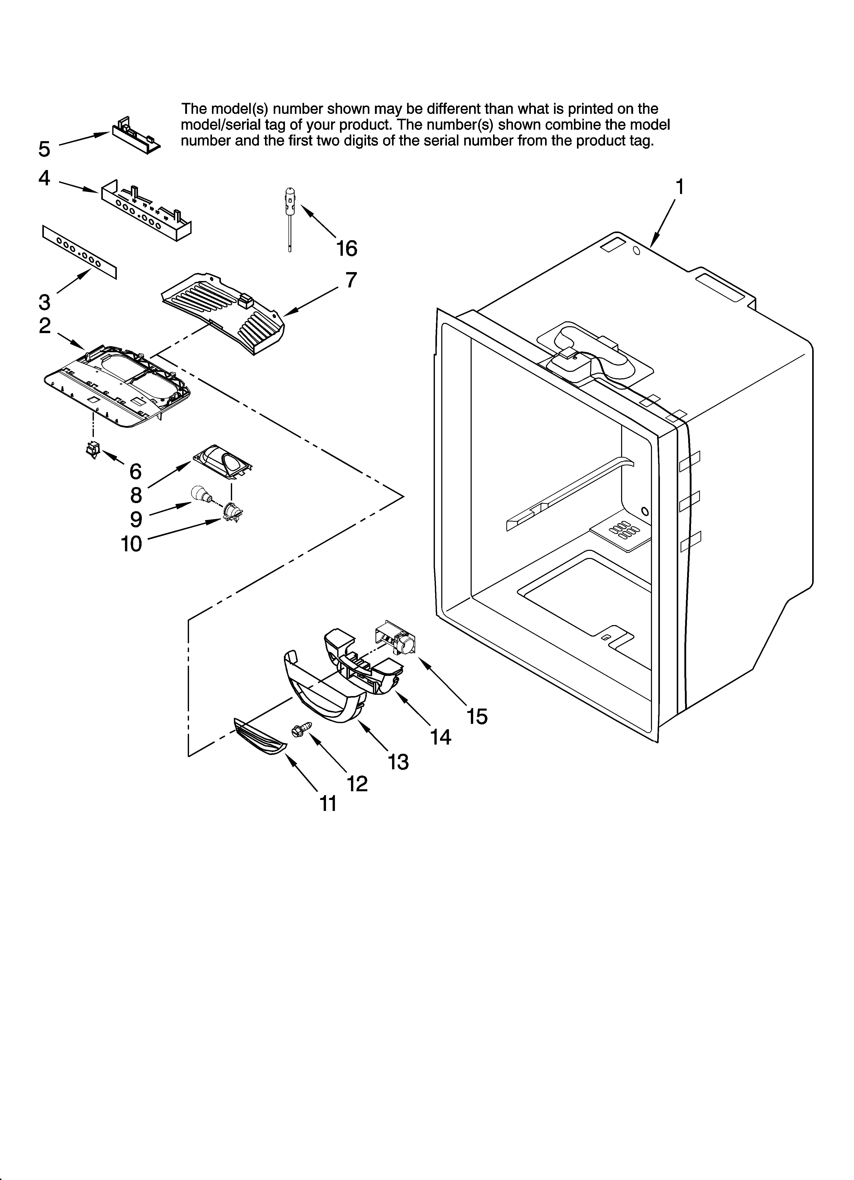 KitchenAid KBRS22KVSS00 refrigerator liner parts diagram