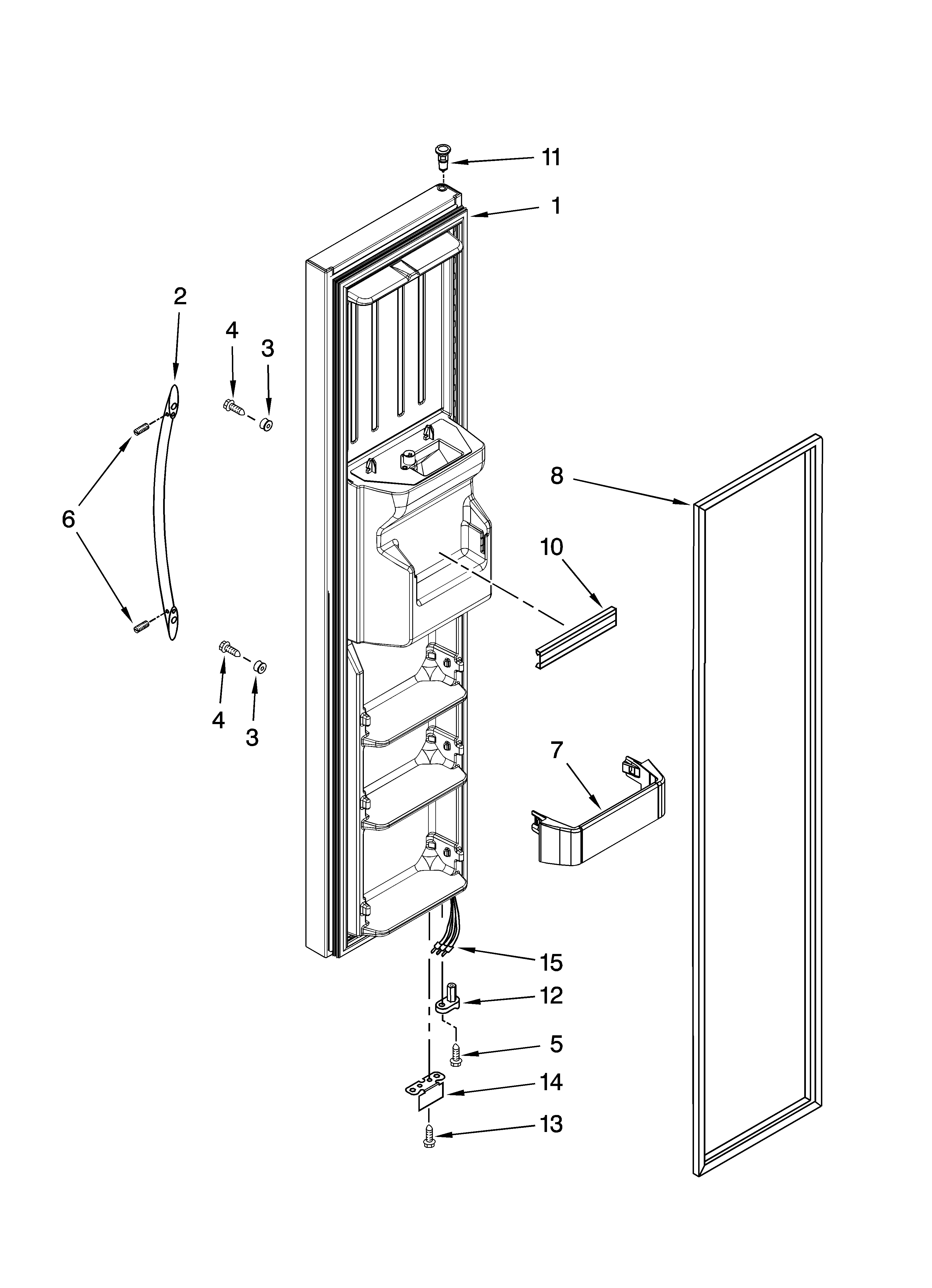 KitchenAid KSCK23FVMS00 freezer door parts diagram