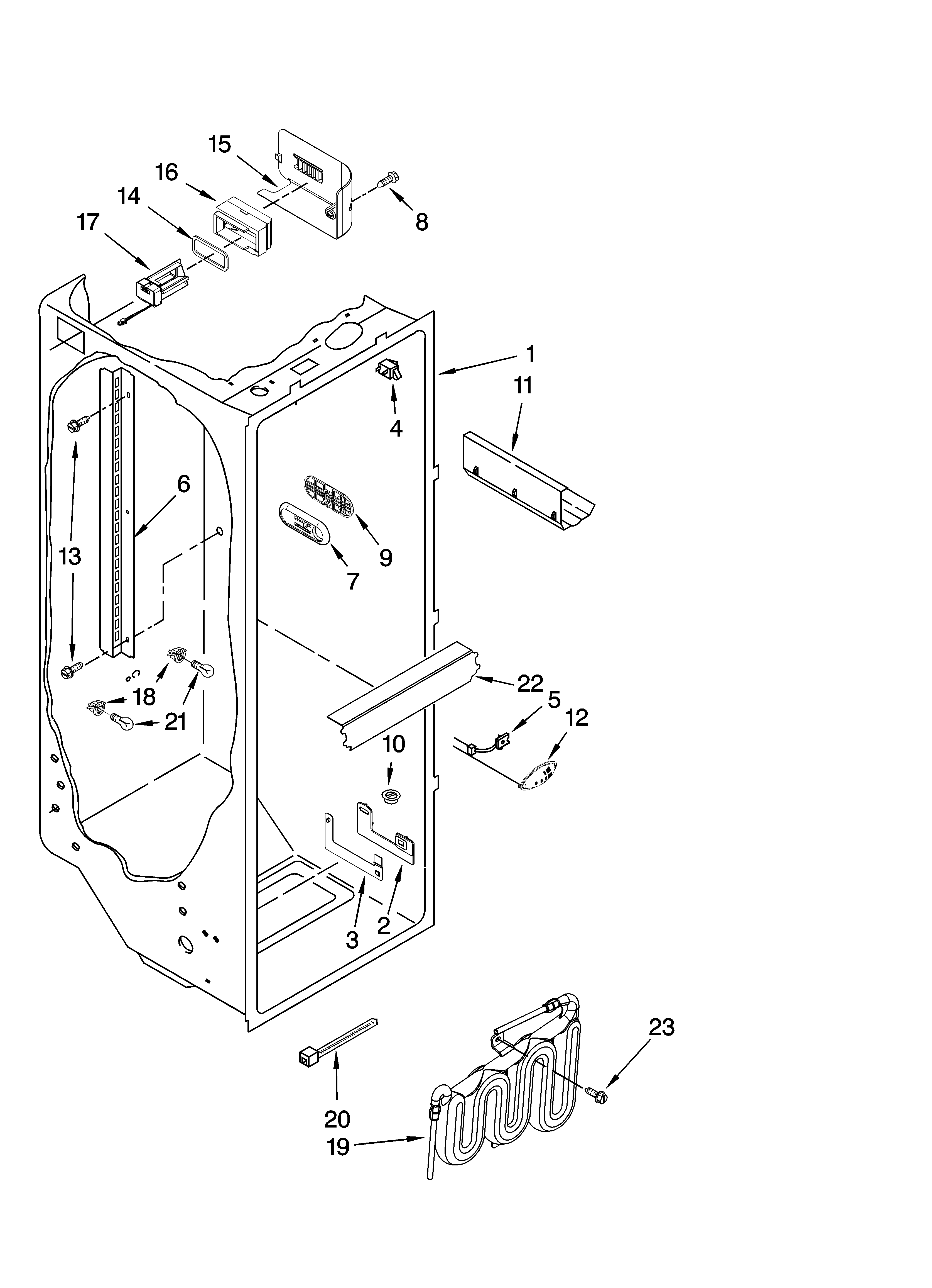 KitchenAid KSCK25FVSS00 refrigerator liner parts diagram