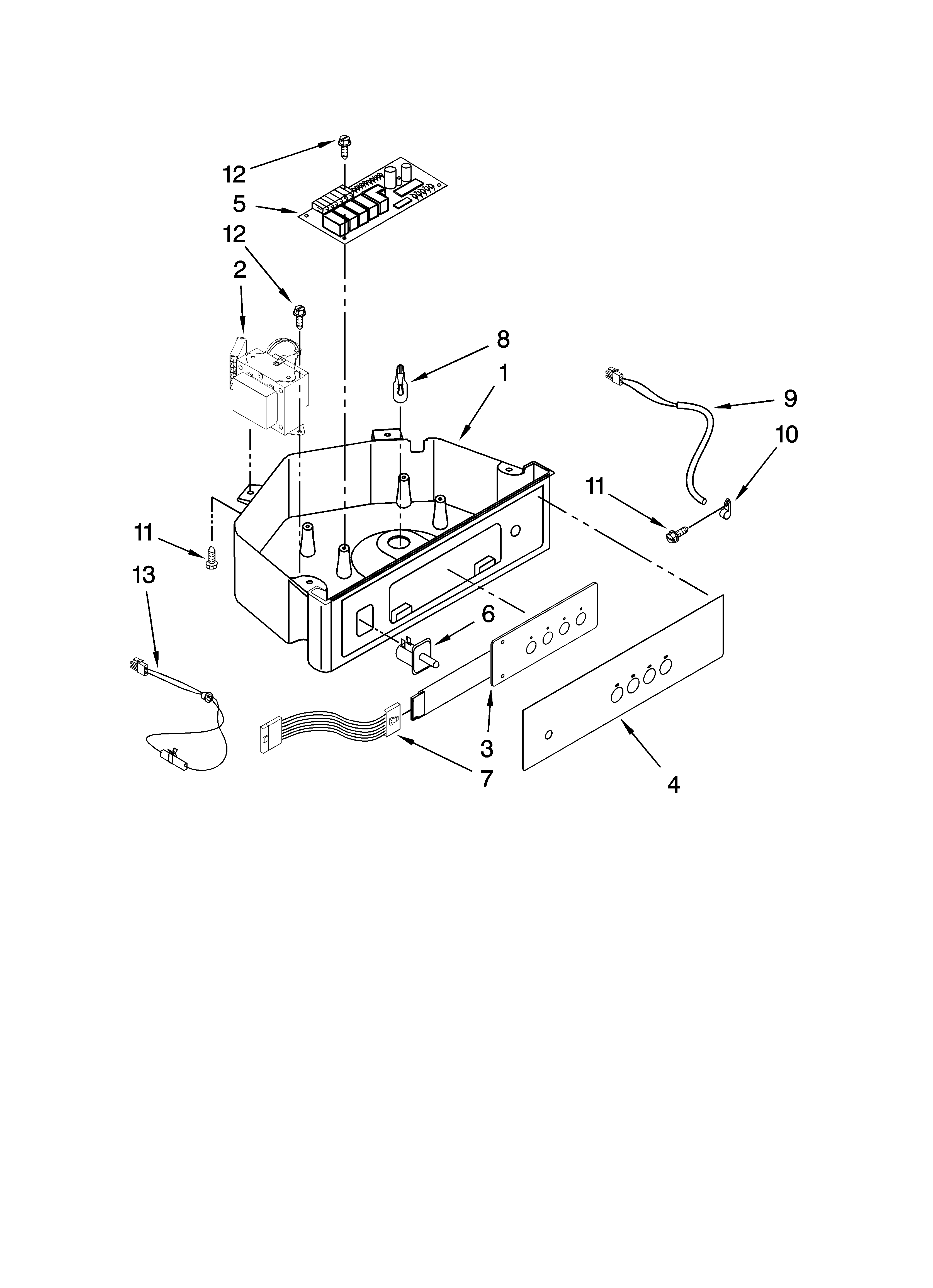 KitchenAid KUIC15NLTS2 control panel parts diagram