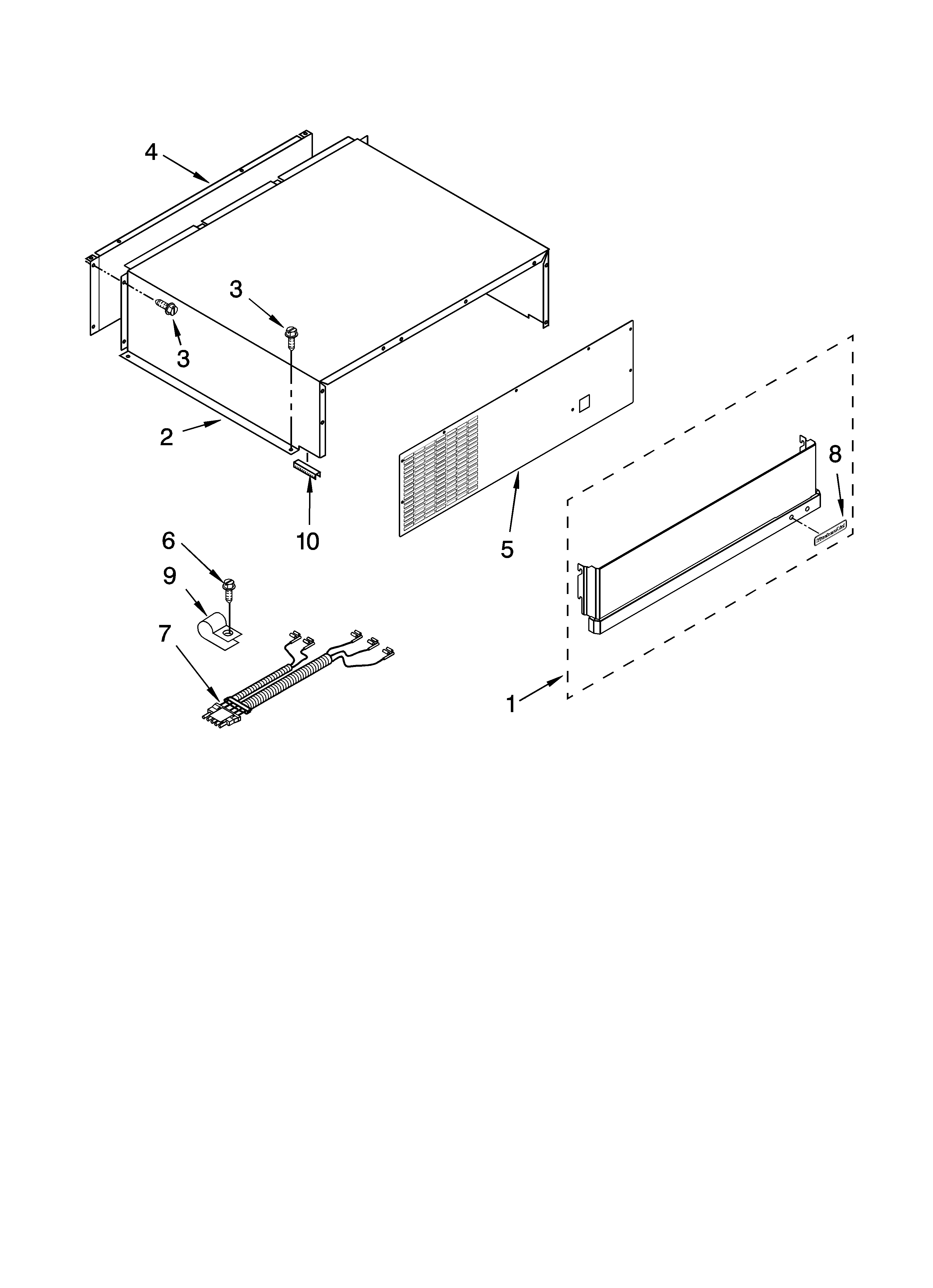 Jenn-Air JS42PPDUDB01 top grille and unit cover parts diagram