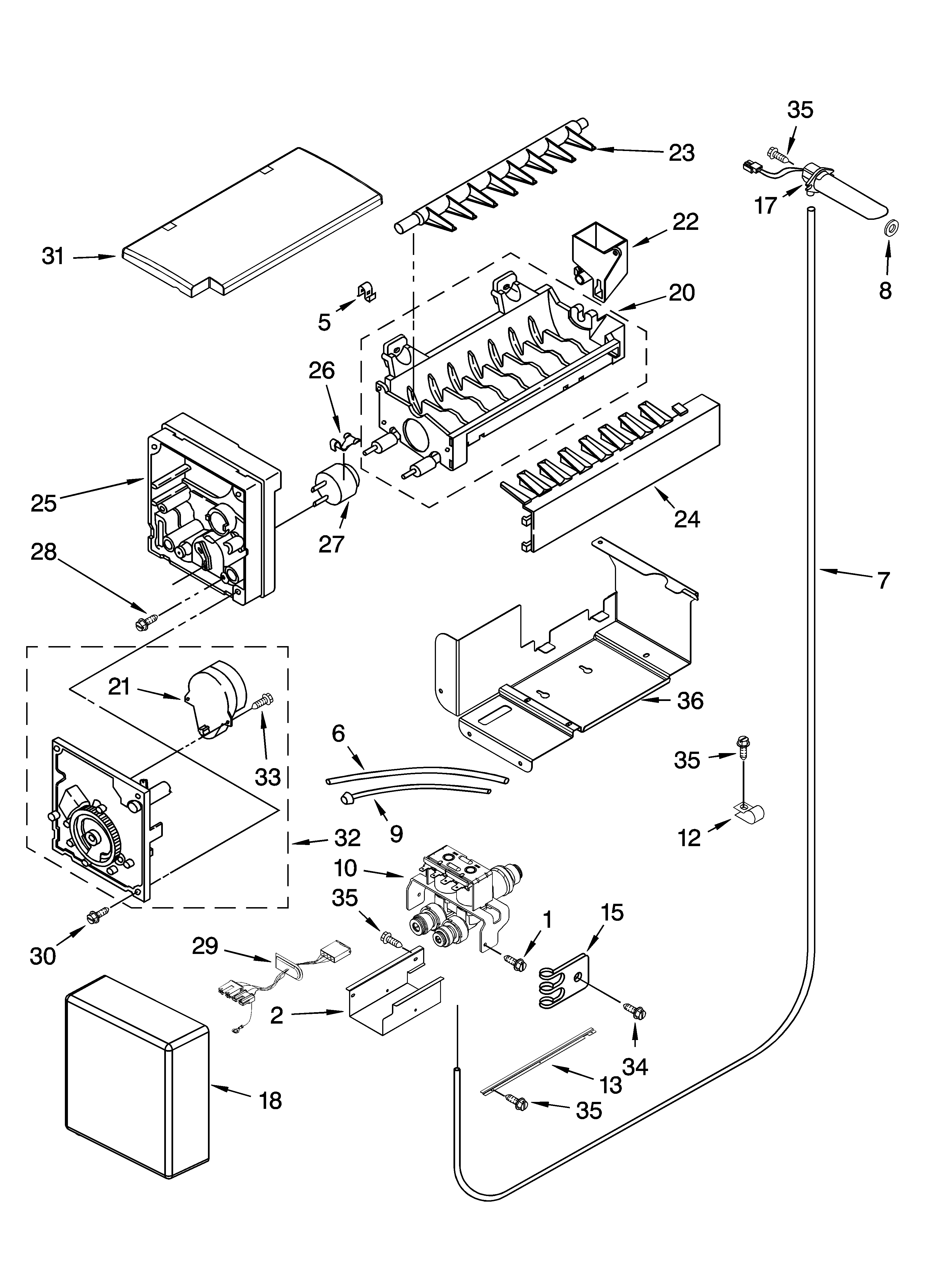 Jenn-Air JS42PPDUDB01 icemaker parts diagram