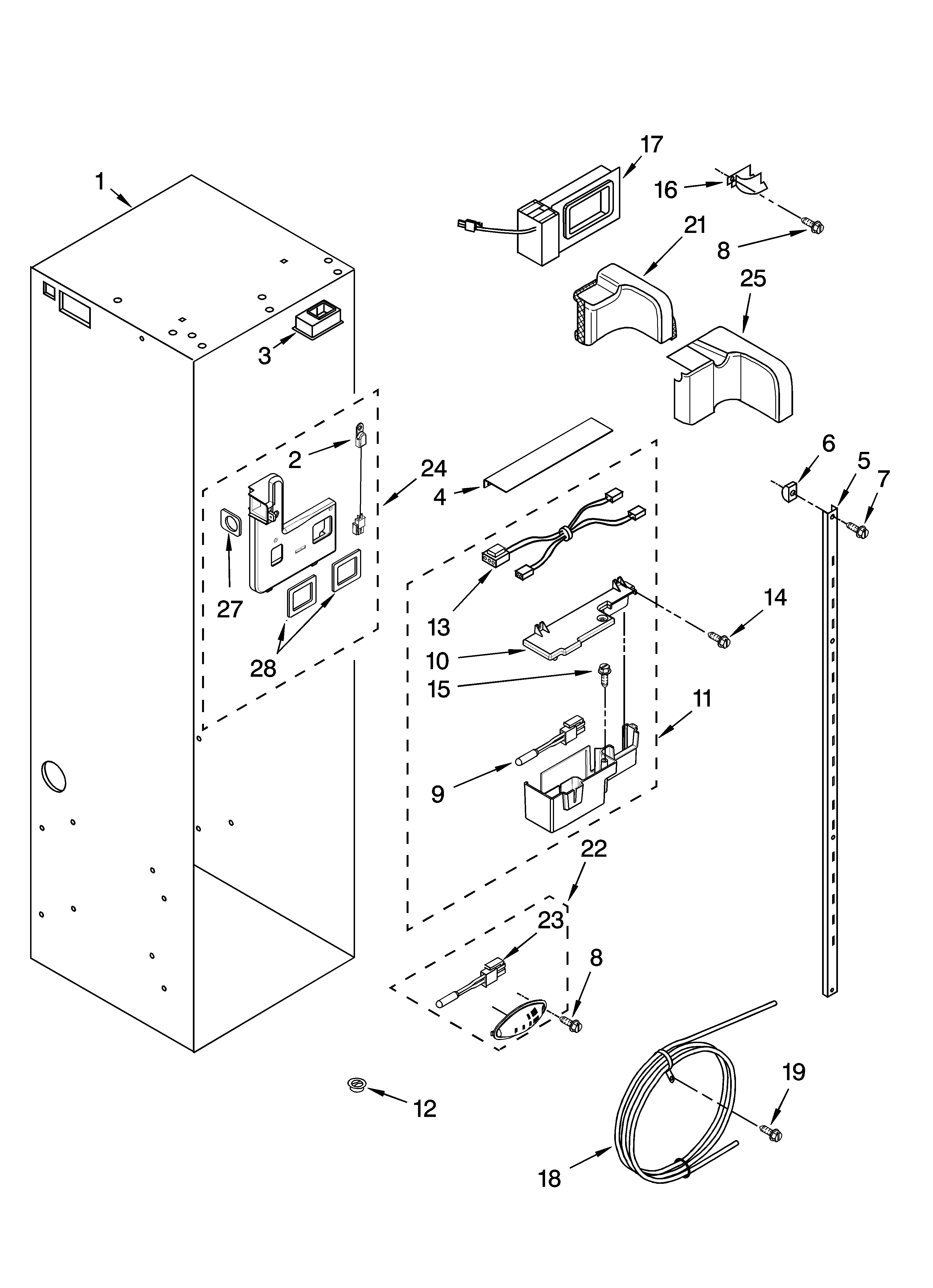 Jenn-Air JS42SEDUDB01 refrigerator liner parts diagram