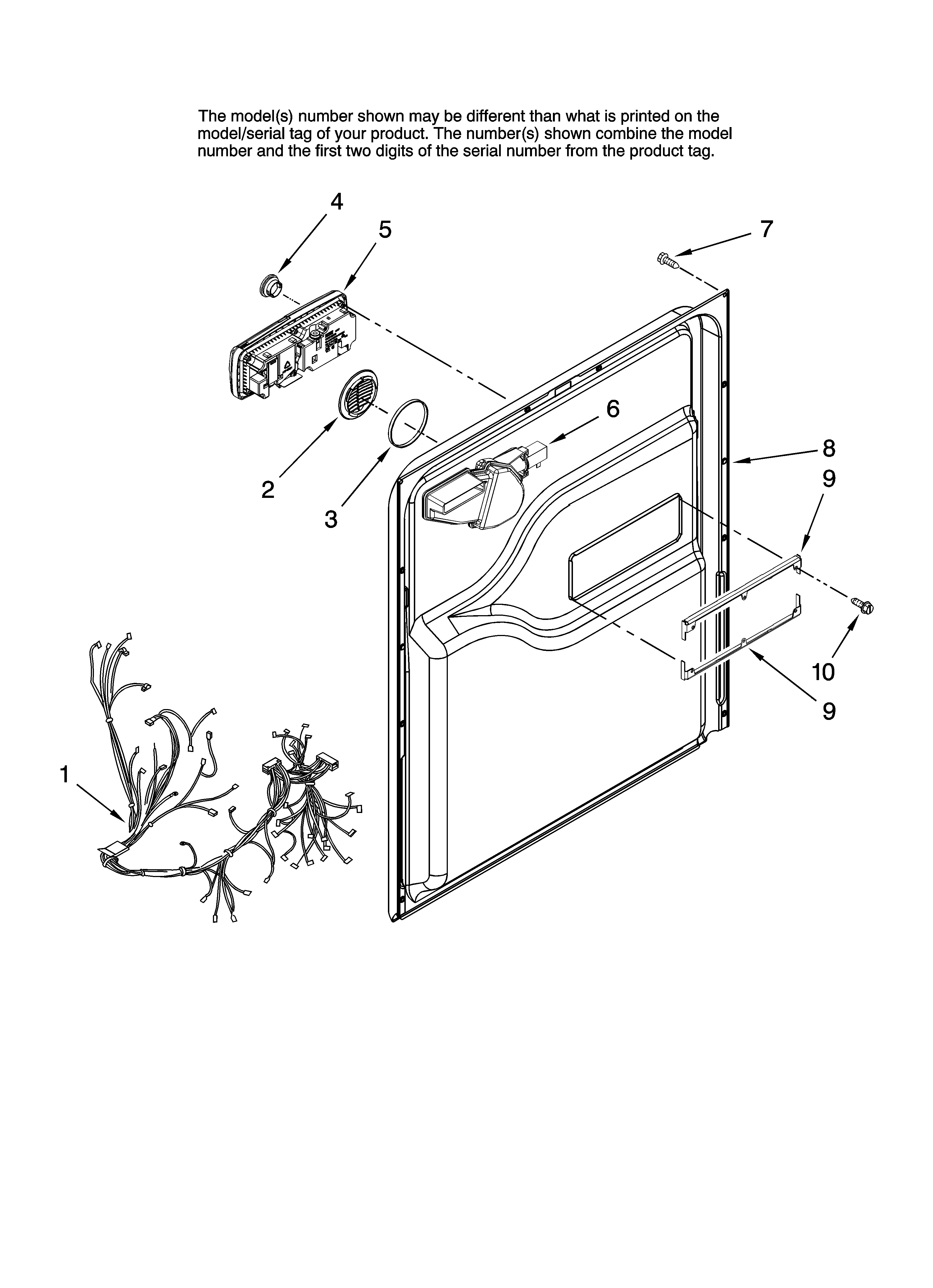 Maytag MDB8601AWB41 door and latch parts diagram