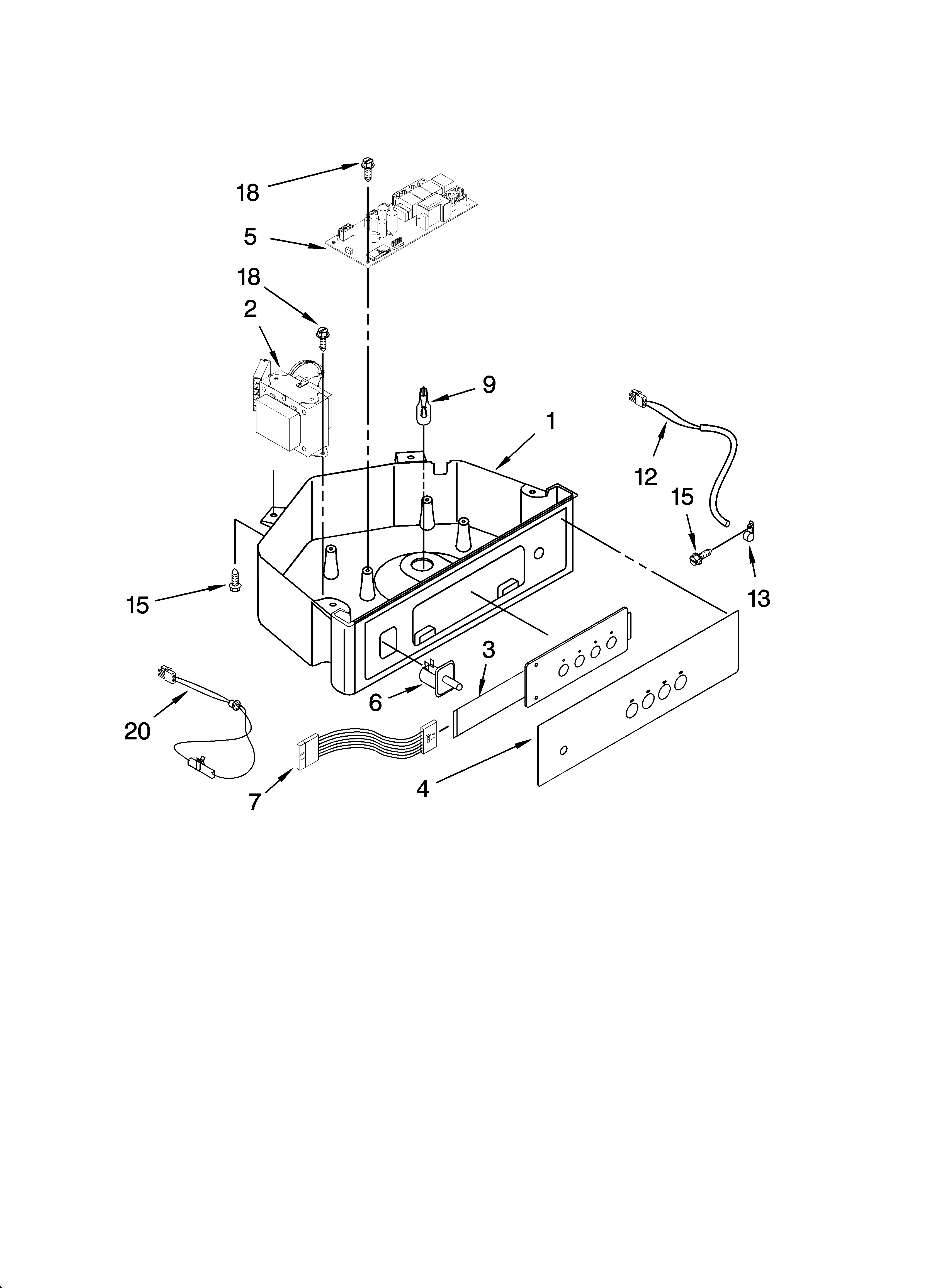 Maytag MIM1554VRB0 control panel parts diagram