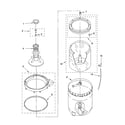 Amana NTW5100TQ1 agitator, basket and tub parts diagram