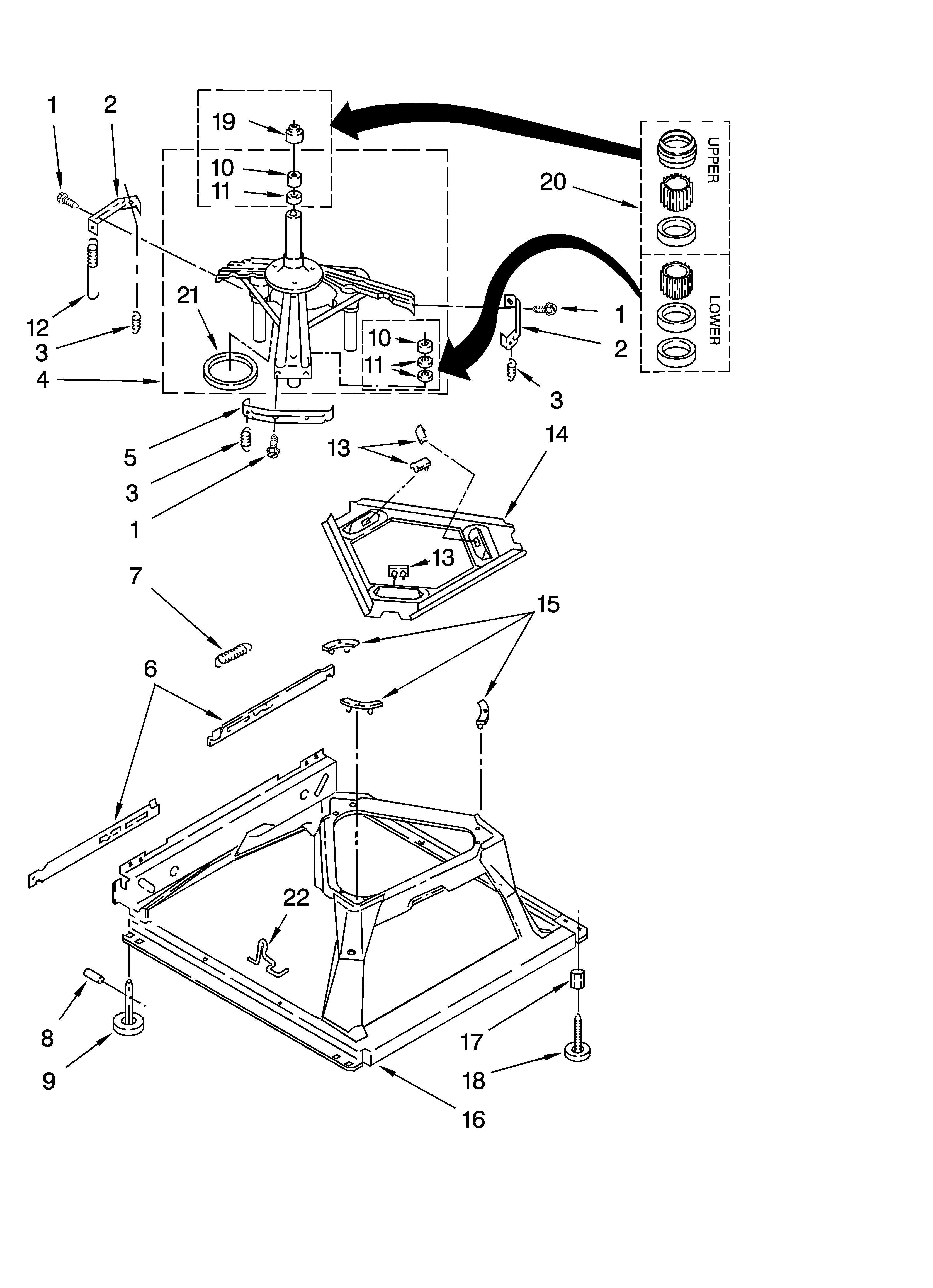 Estate ETW4400VQ2 machine base parts diagram