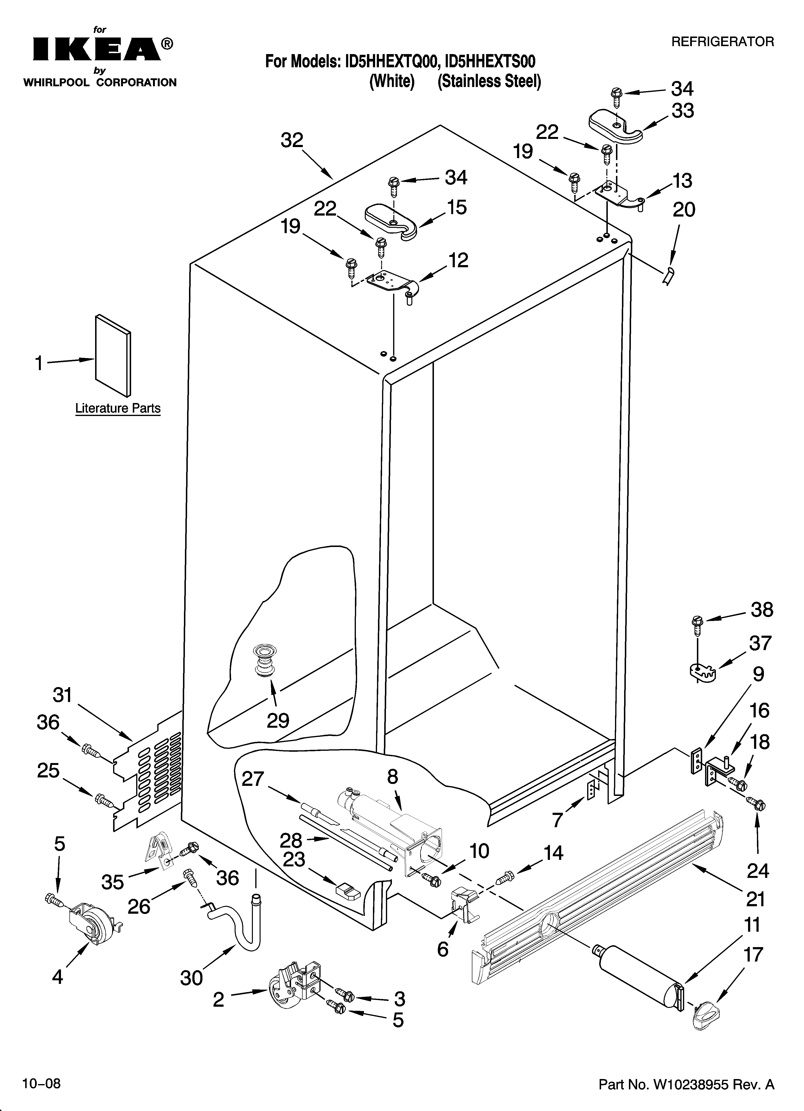 Ikea ID5HHEXTQ00 cabinet parts diagram