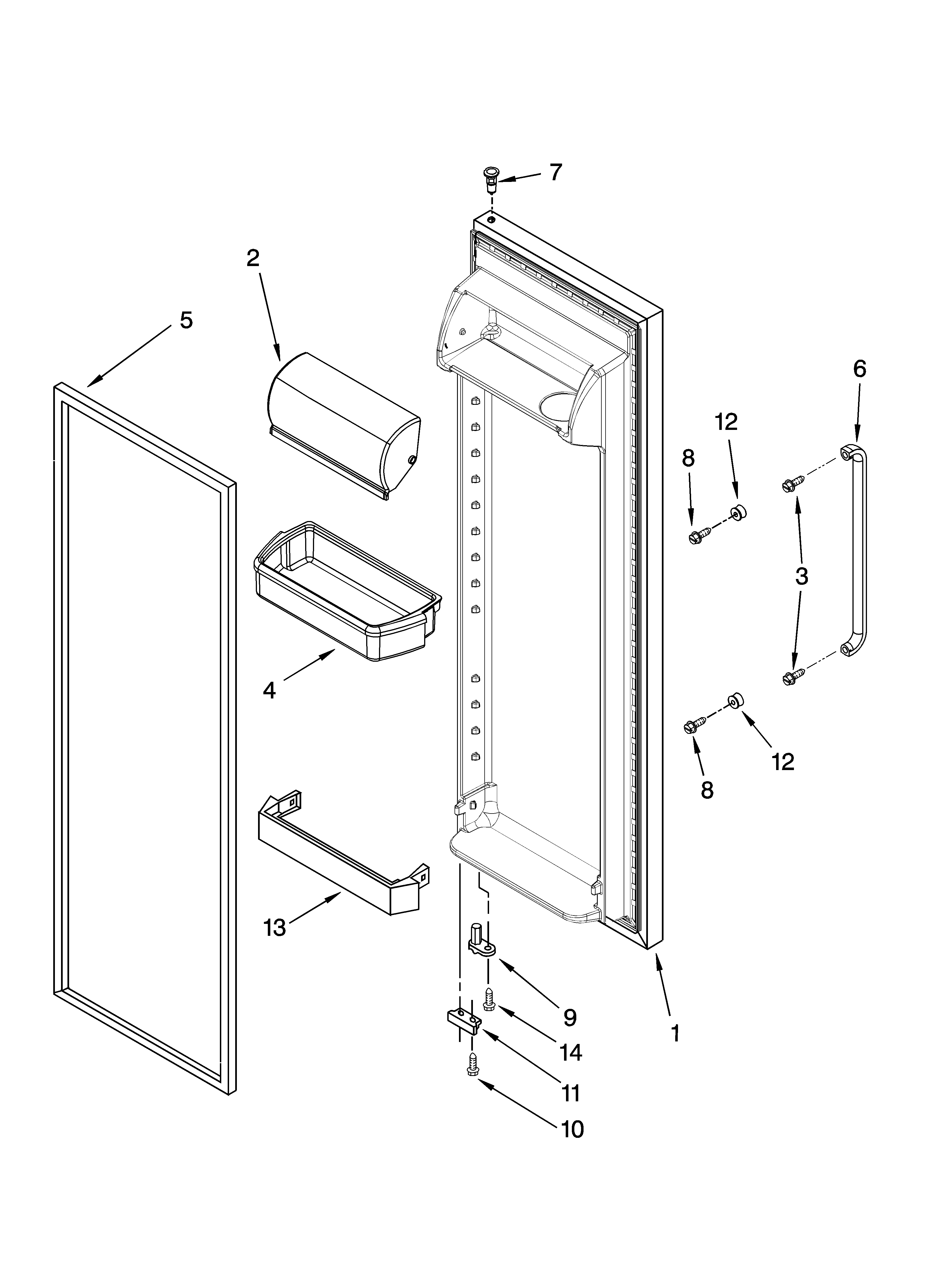 Ikea ID5HHEXTQ00 refrigerator door parts diagram