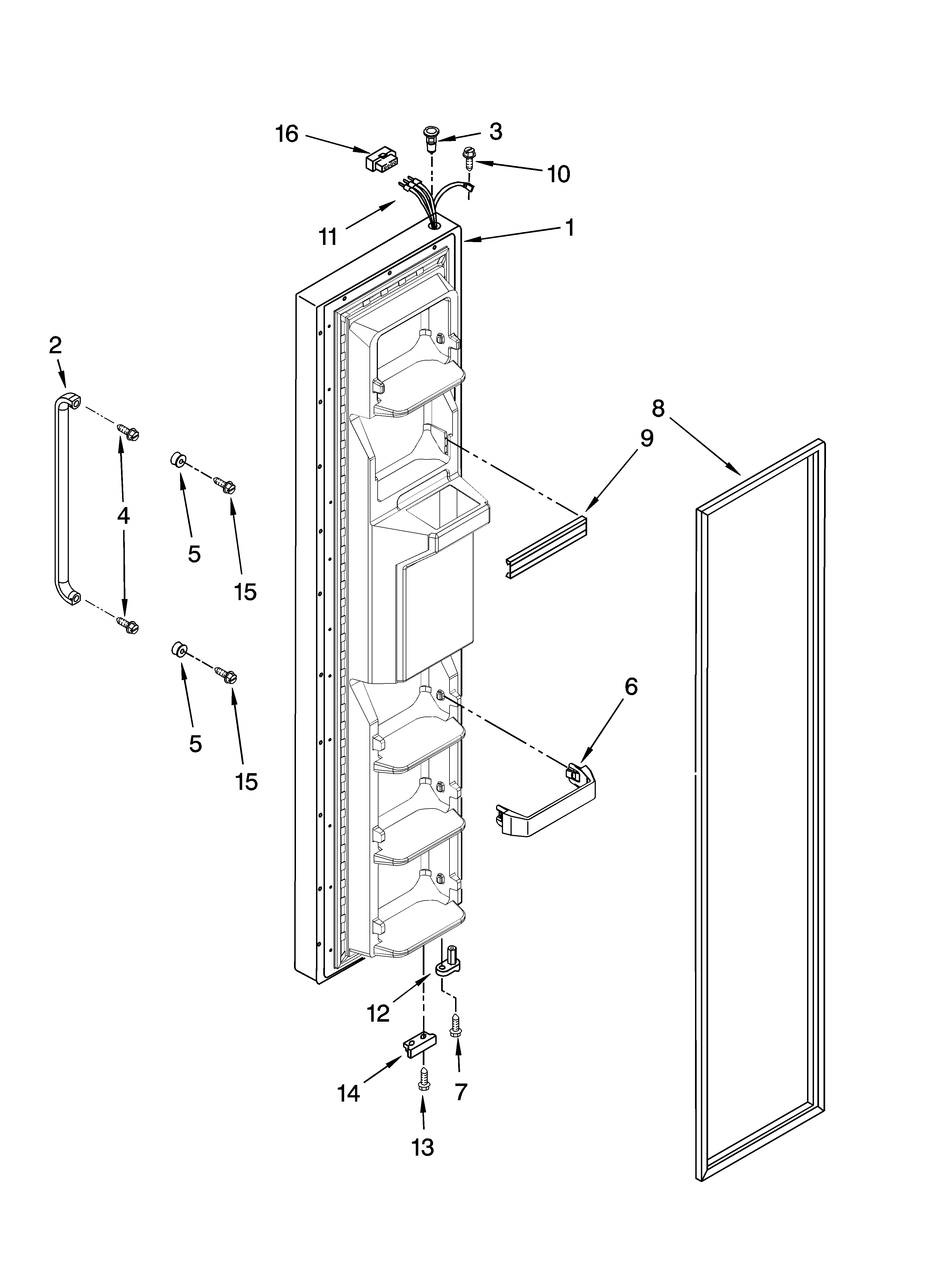 Ikea ID5HHEXTQ00 freezer door parts diagram