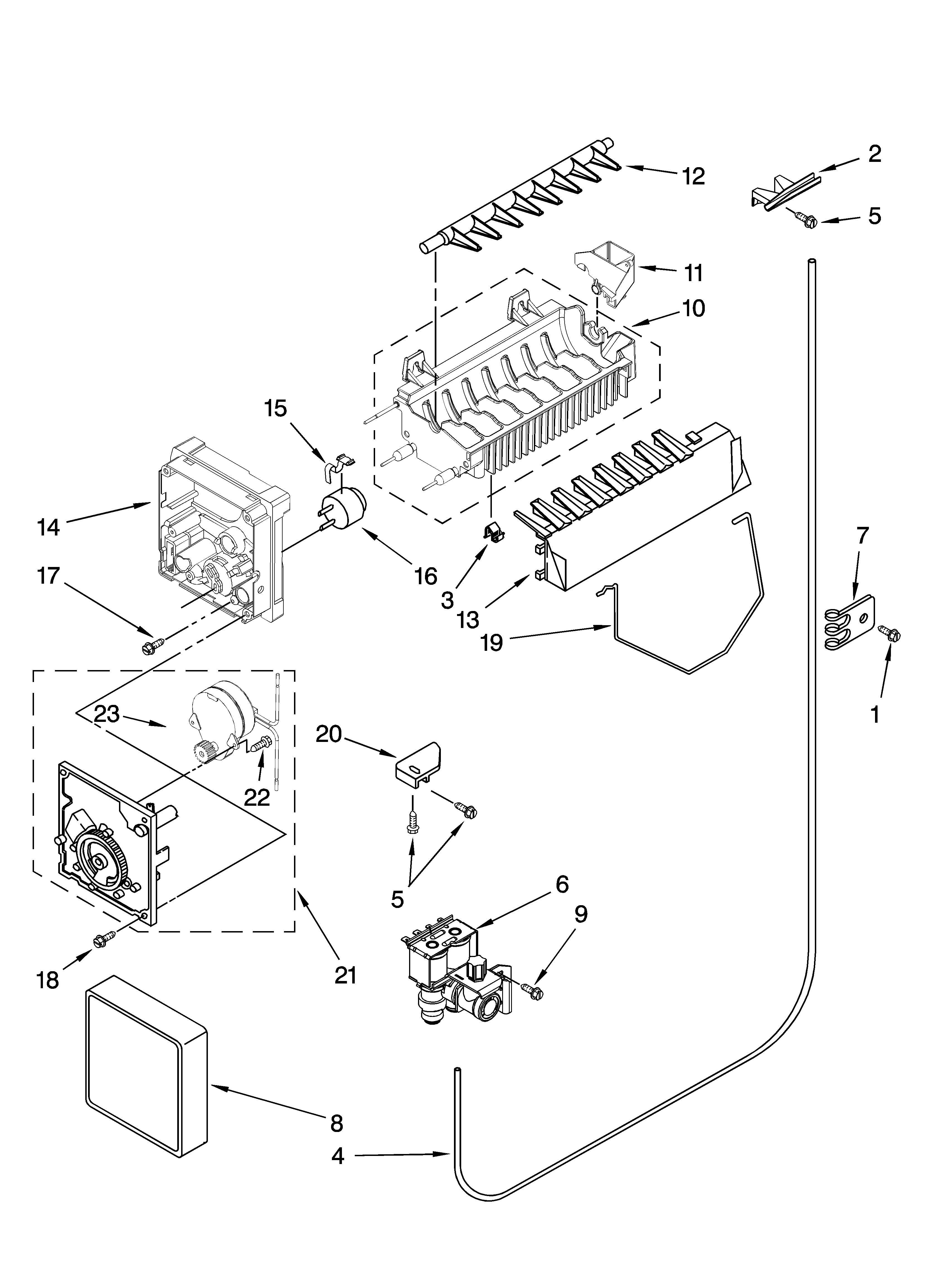 Ikea ID5HHEXTQ00 icemaker parts, optional parts (not included) diagram
