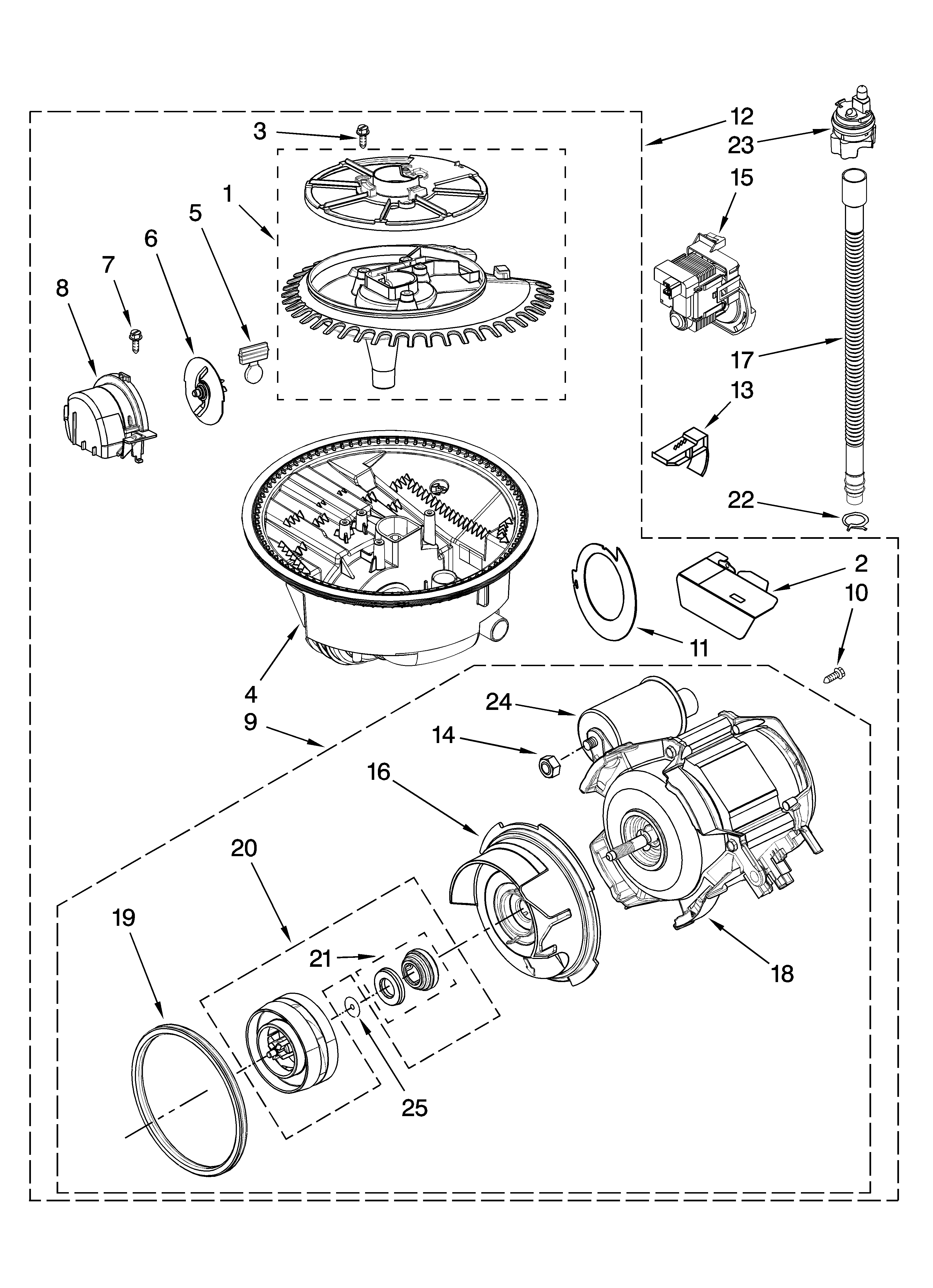 Ikea IUD9750VS0 pump and motor parts diagram