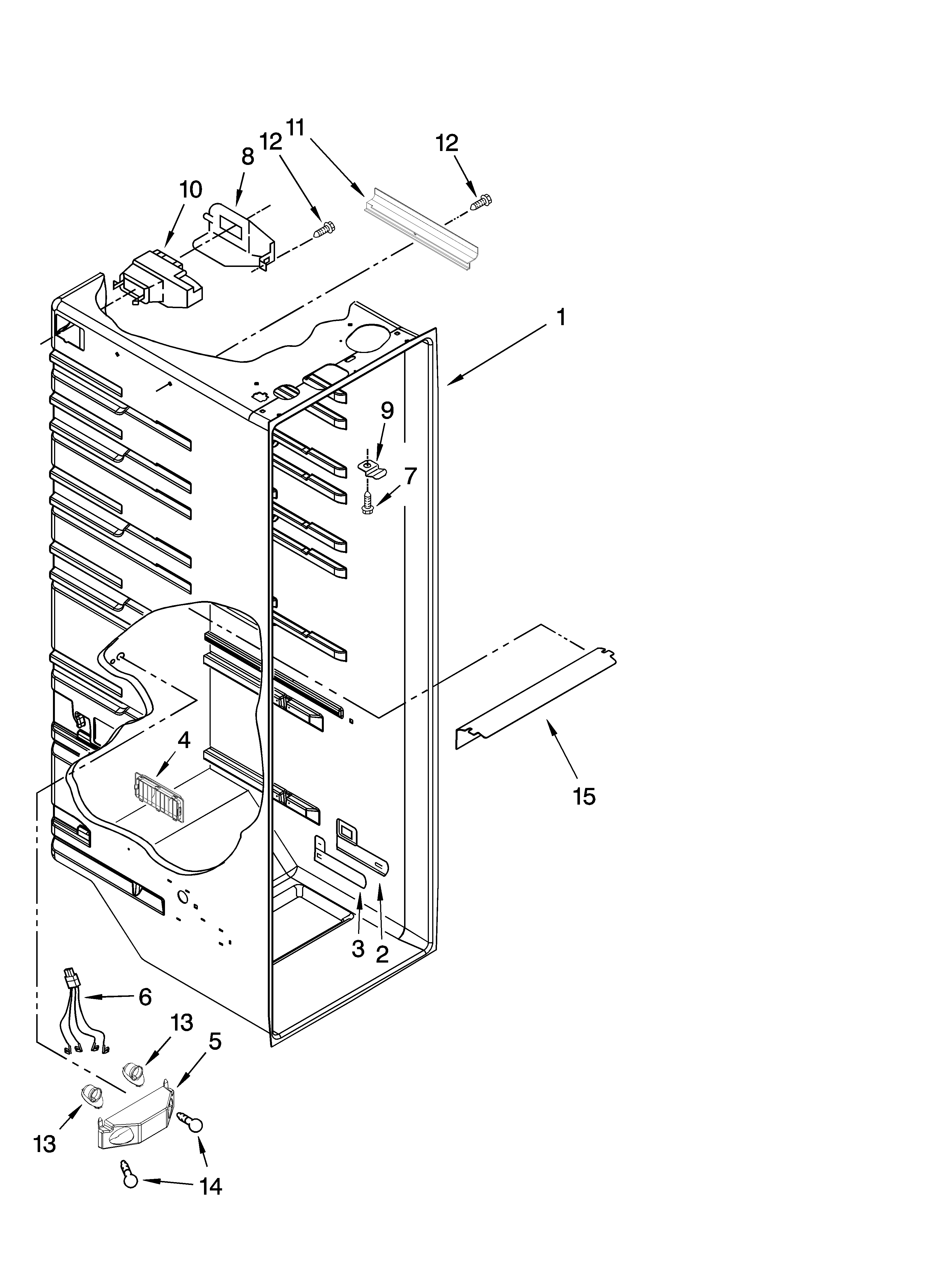 Inglis IVS225300 refrigerator liner parts diagram