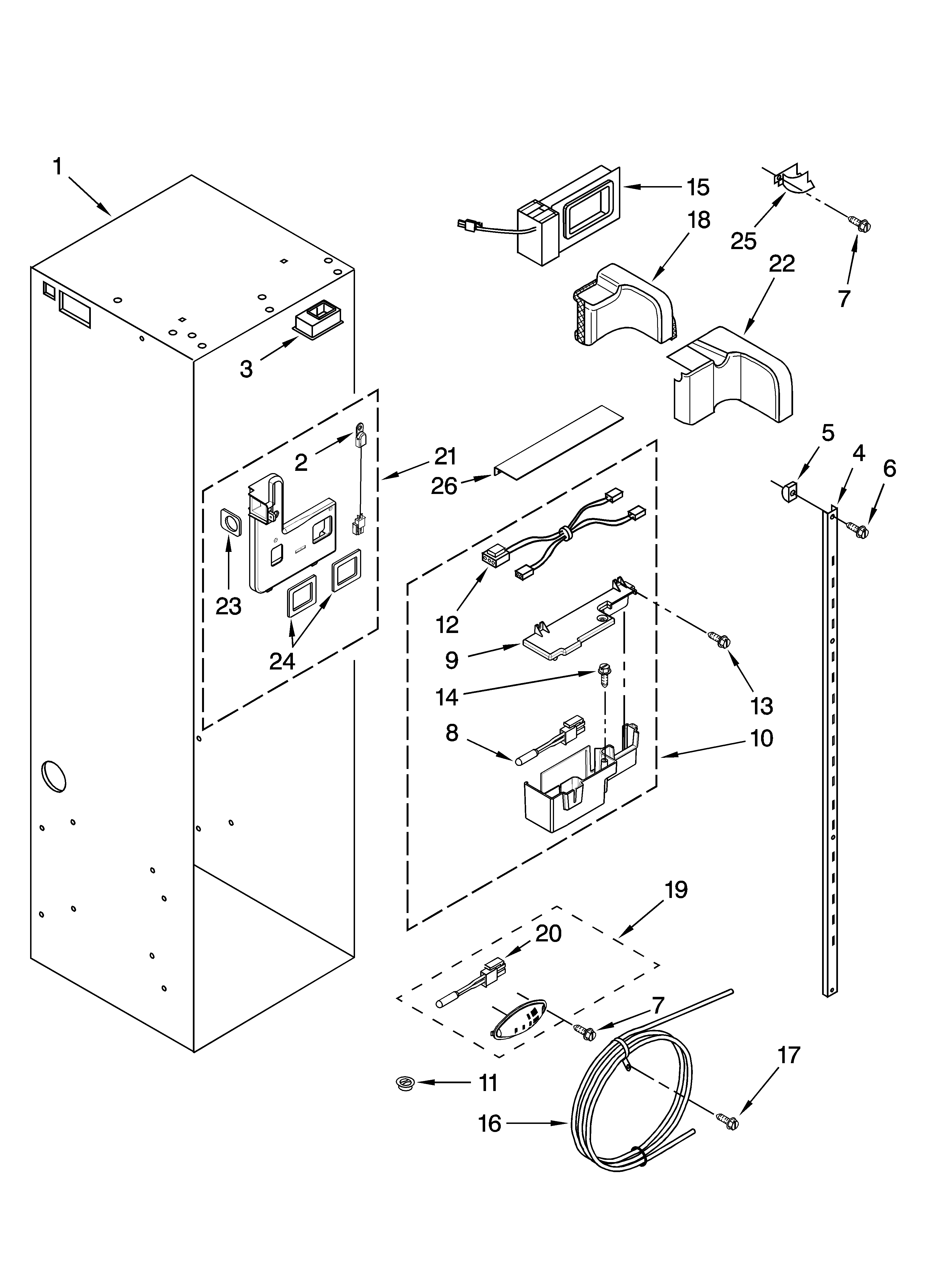 KitchenAid KSSS42QTW03 refrigerator liner parts diagram