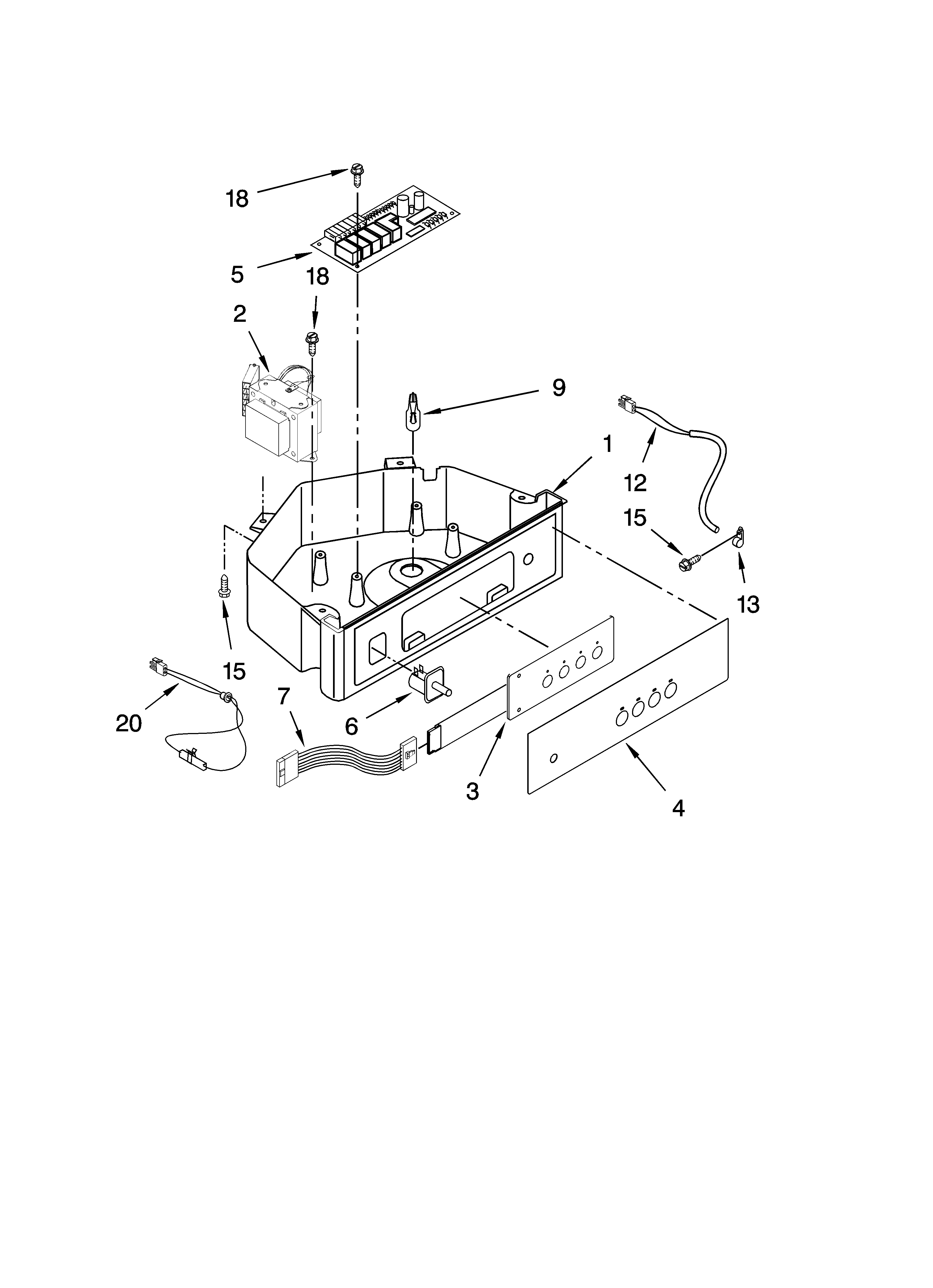 KitchenAid KUIS18PNTW2 control panel parts diagram