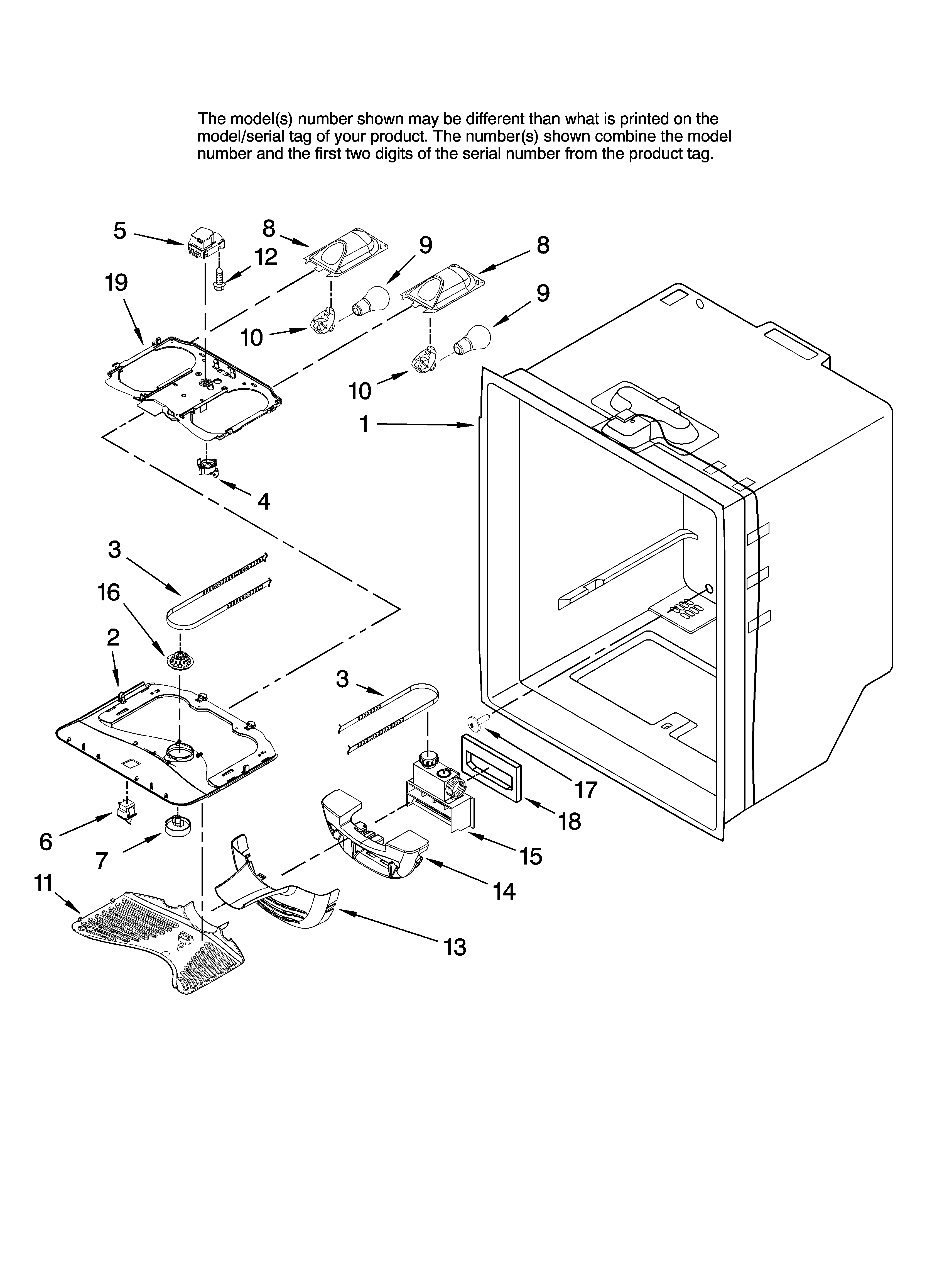 Maytag PBB1951HEW14 refrigerator liner parts diagram