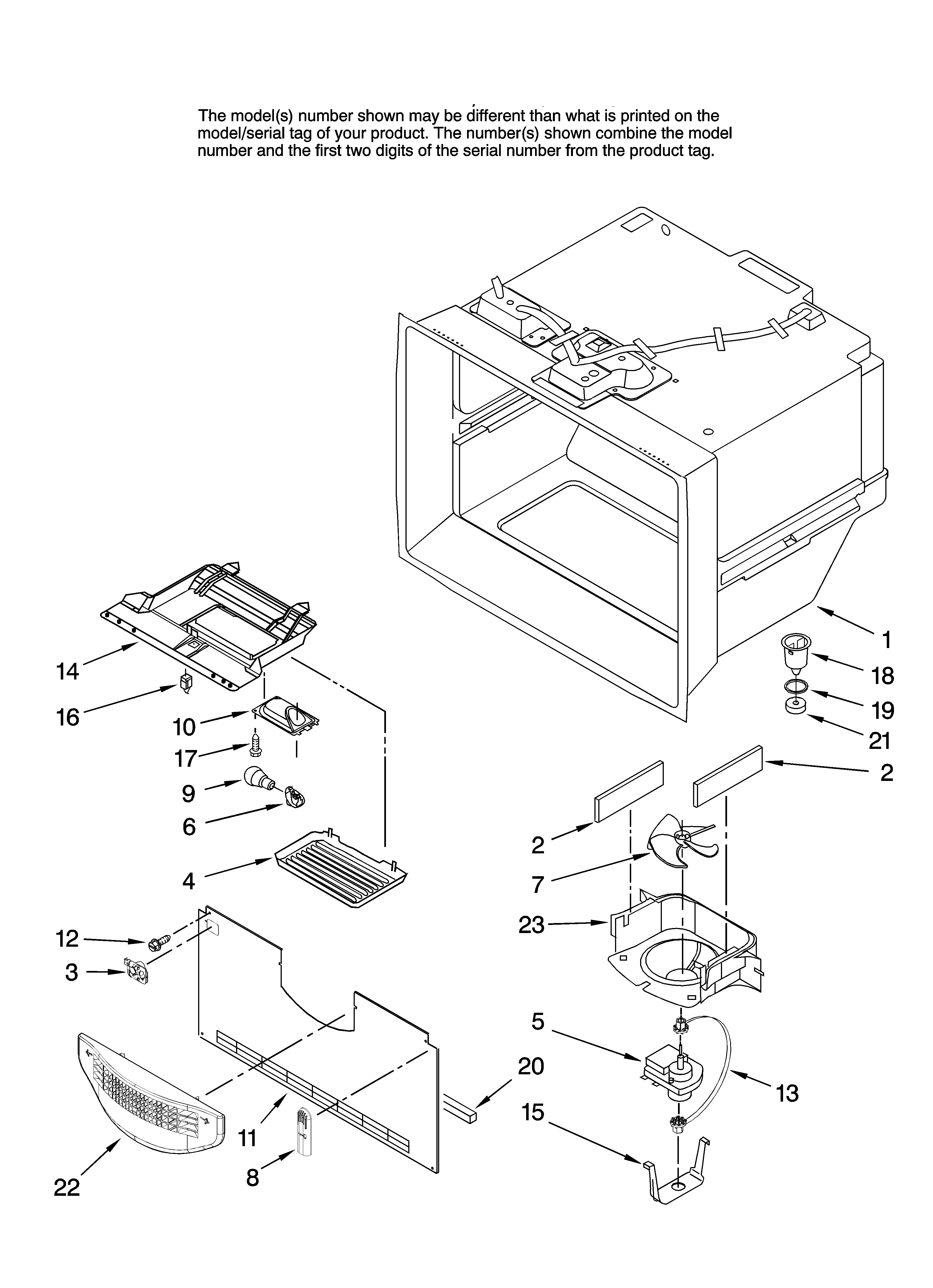 Maytag GB5526FEAW10 freezer liner parts diagram