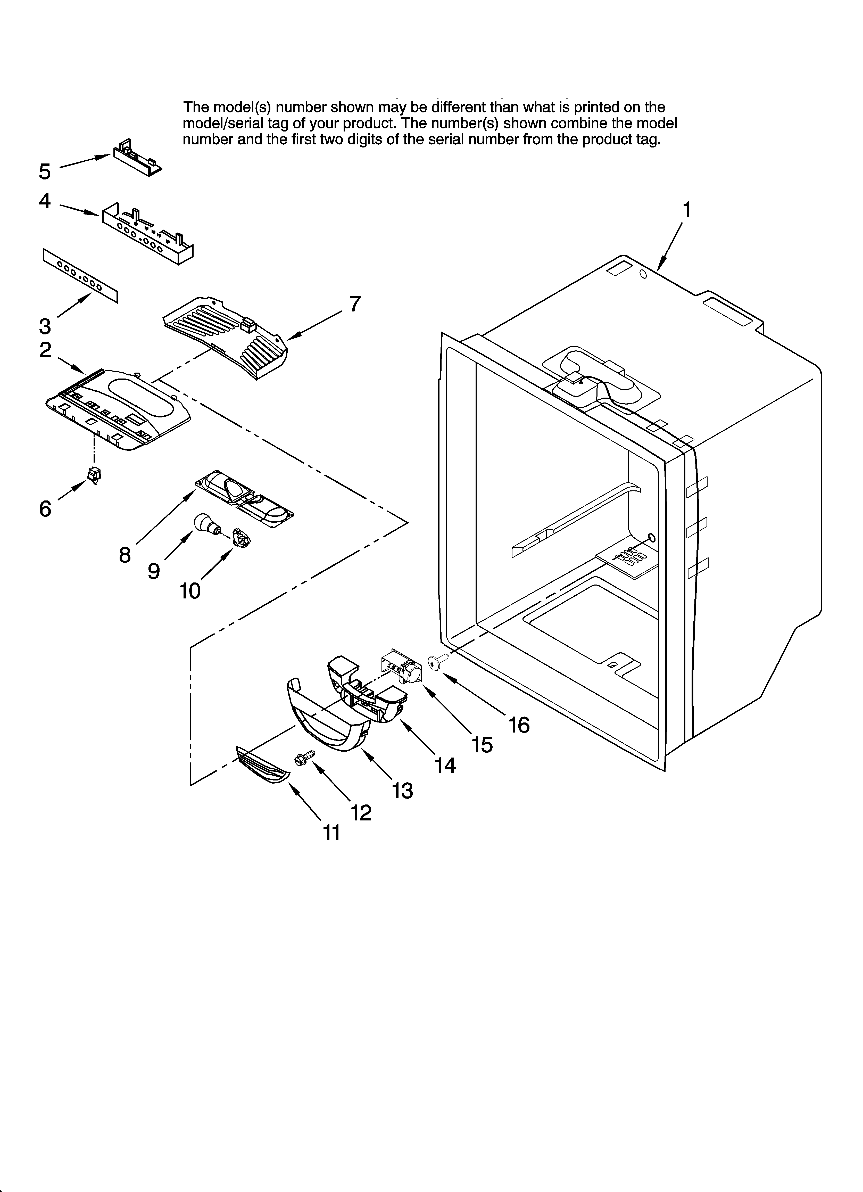 Maytag GB5526FEAW10 refrigerator liner parts diagram