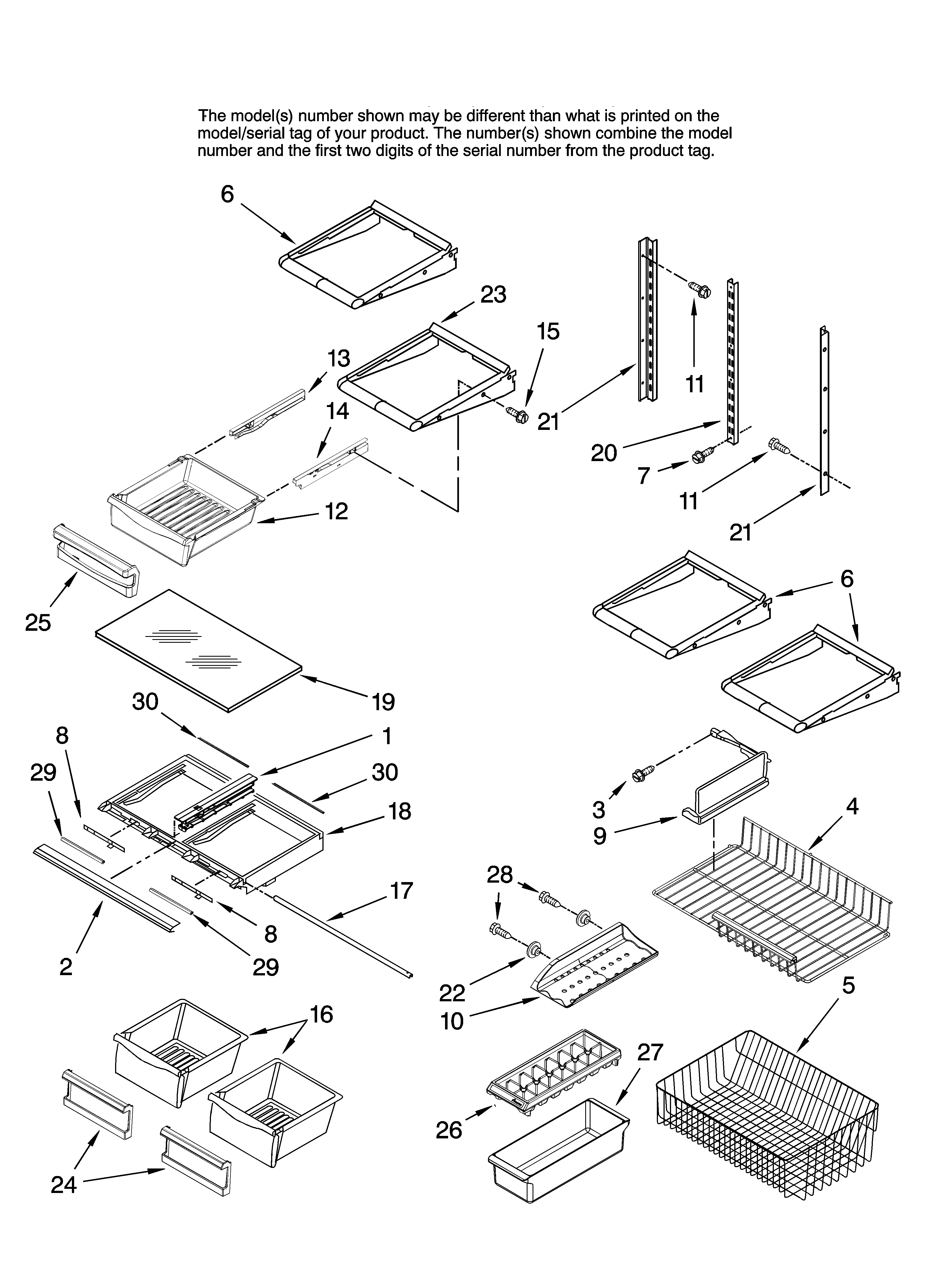 Maytag GB5526FEAW10 shelf parts diagram
