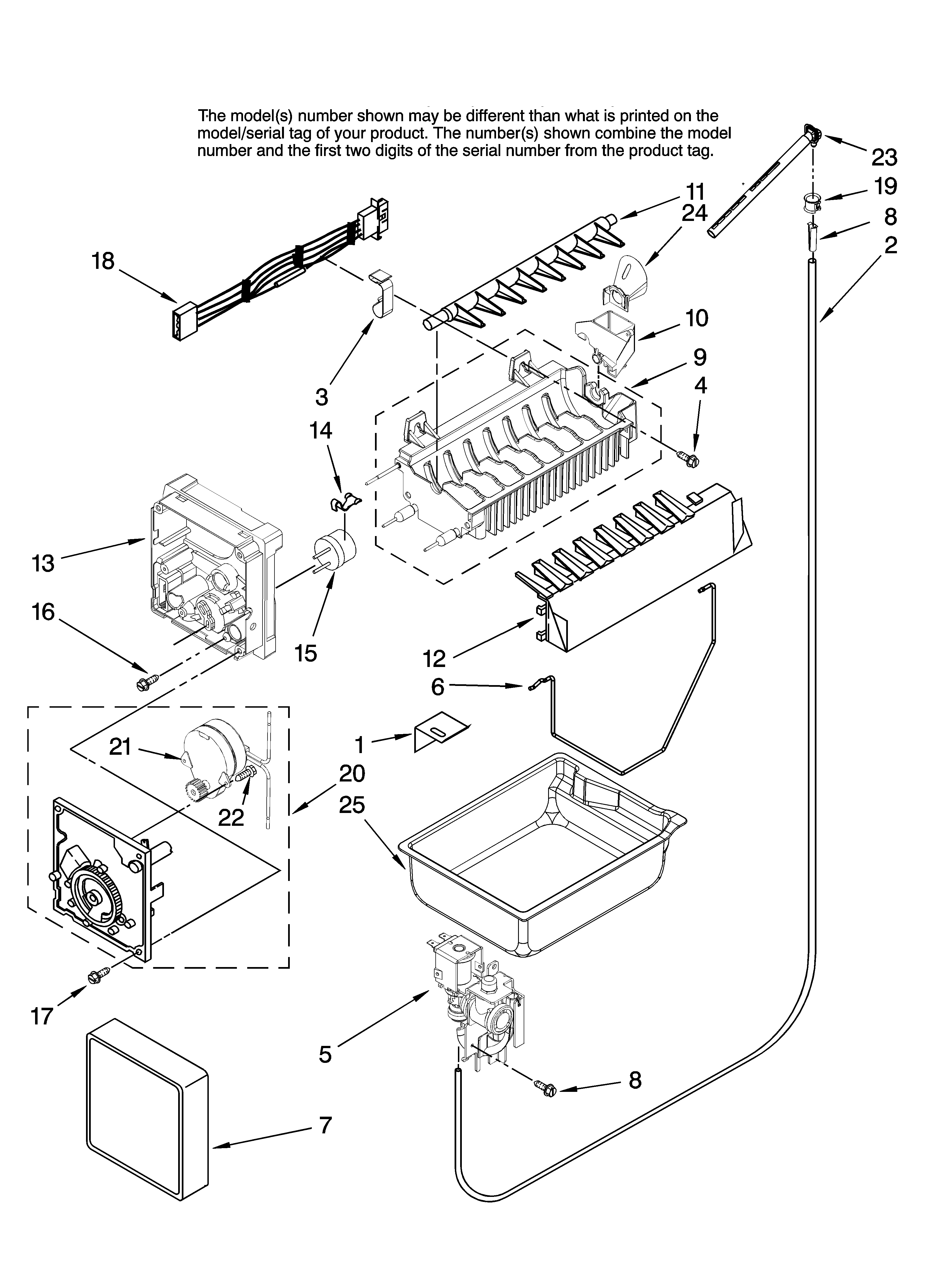 Maytag GB5526FEAW10 icemaker parts, optional parts diagram