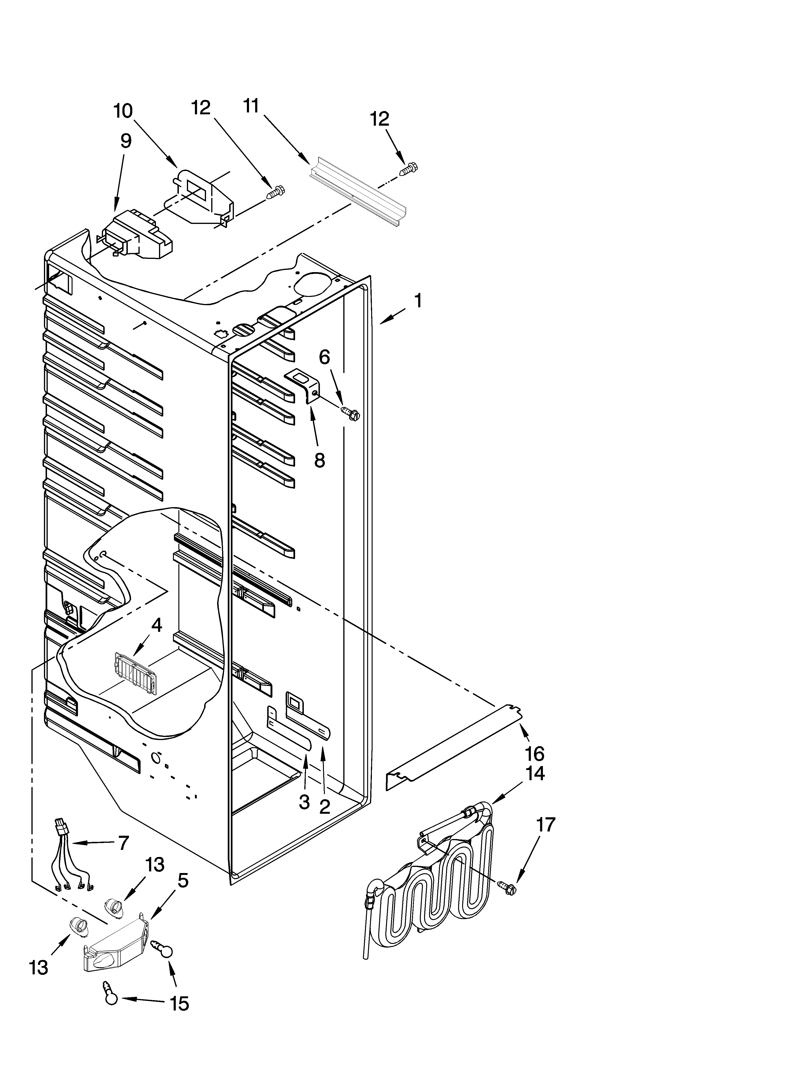 Maytag MSD2254VEB00 refrigerator liner parts diagram